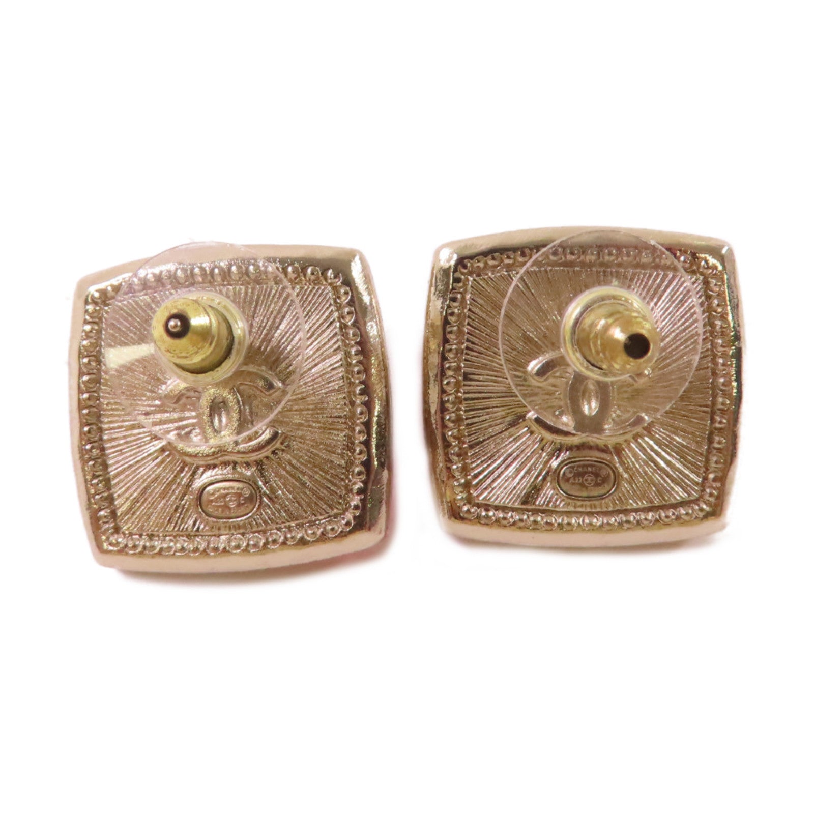 CHANEL 金屬/仿珍珠CC Earrings耳環白色/金色/粉紅色