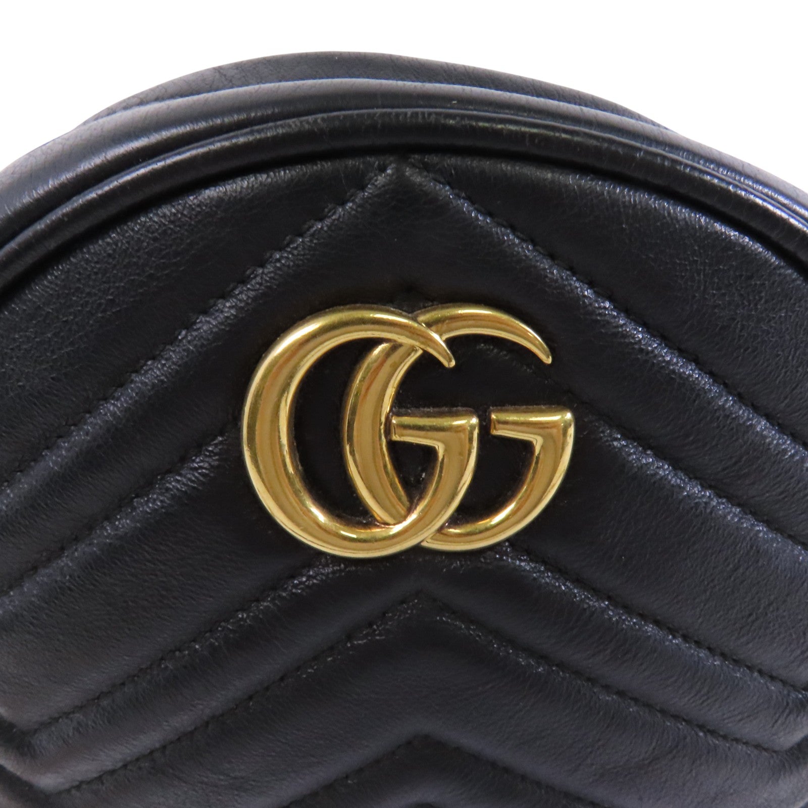 GUCCI 牛皮皮革GG Marmont金扣鏈帶肩背袋