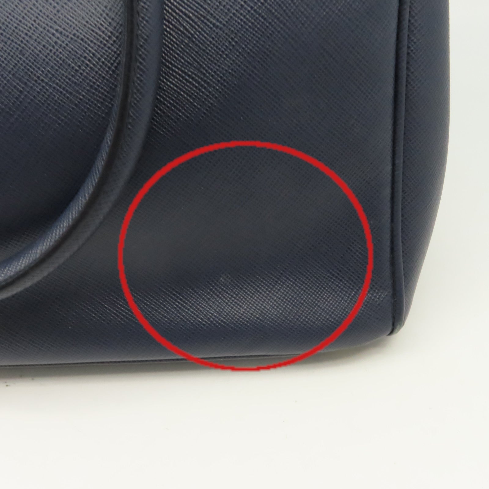 PRADA Saffiano皮革2Way Shoulder Bag金扣手挽肩背兩用袋藍色