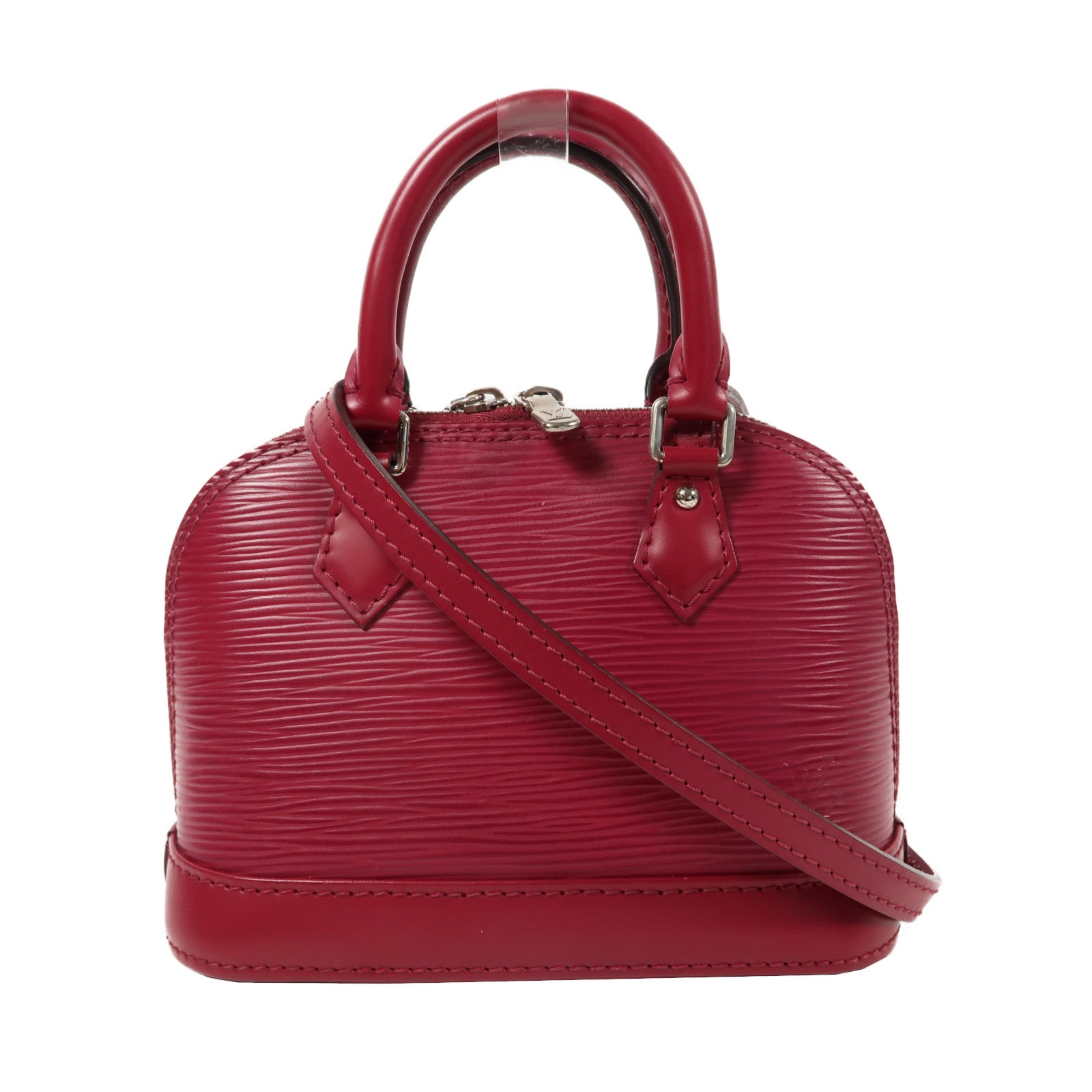 LOUIS VUITTON Epi Alma Nano銀扣手挽肩背兩用袋桃紅色