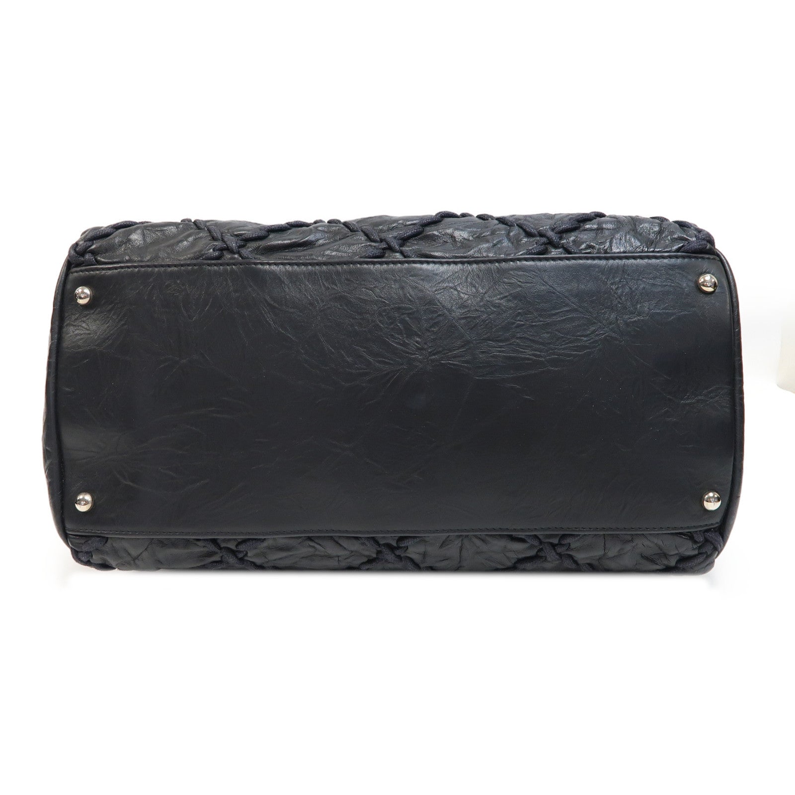 CHANEL 【激減優惠】皮革Ultra Stitch Bowling Bag銀扣鏈帶肩背袋黑色