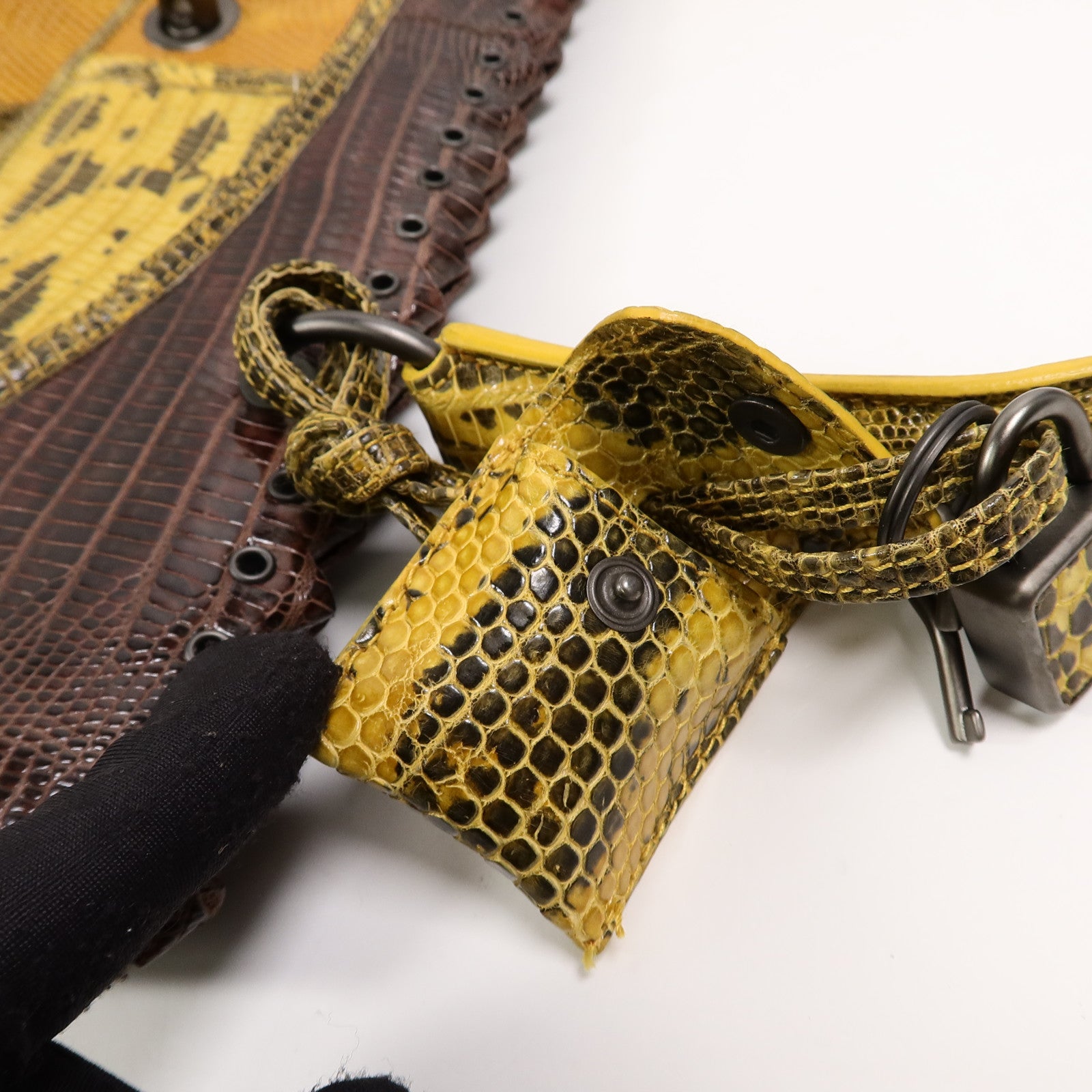 BOTTEGA VENETA 鱷魚/蜥蝪皮革Patchwork Preziso手挽袋