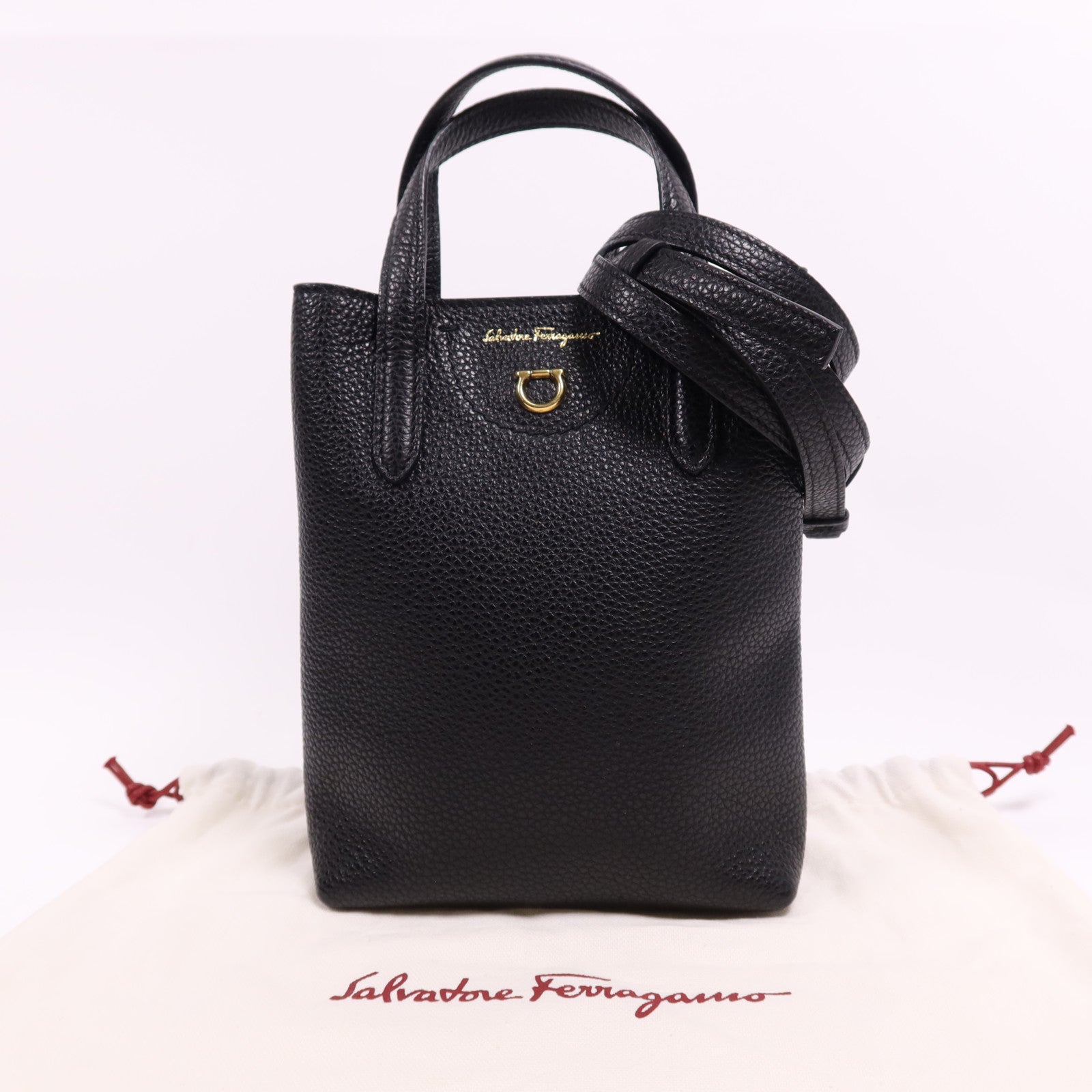 Salvatore Ferragamo 牛皮皮革2 Way Shoulder Bag金扣肩背袋