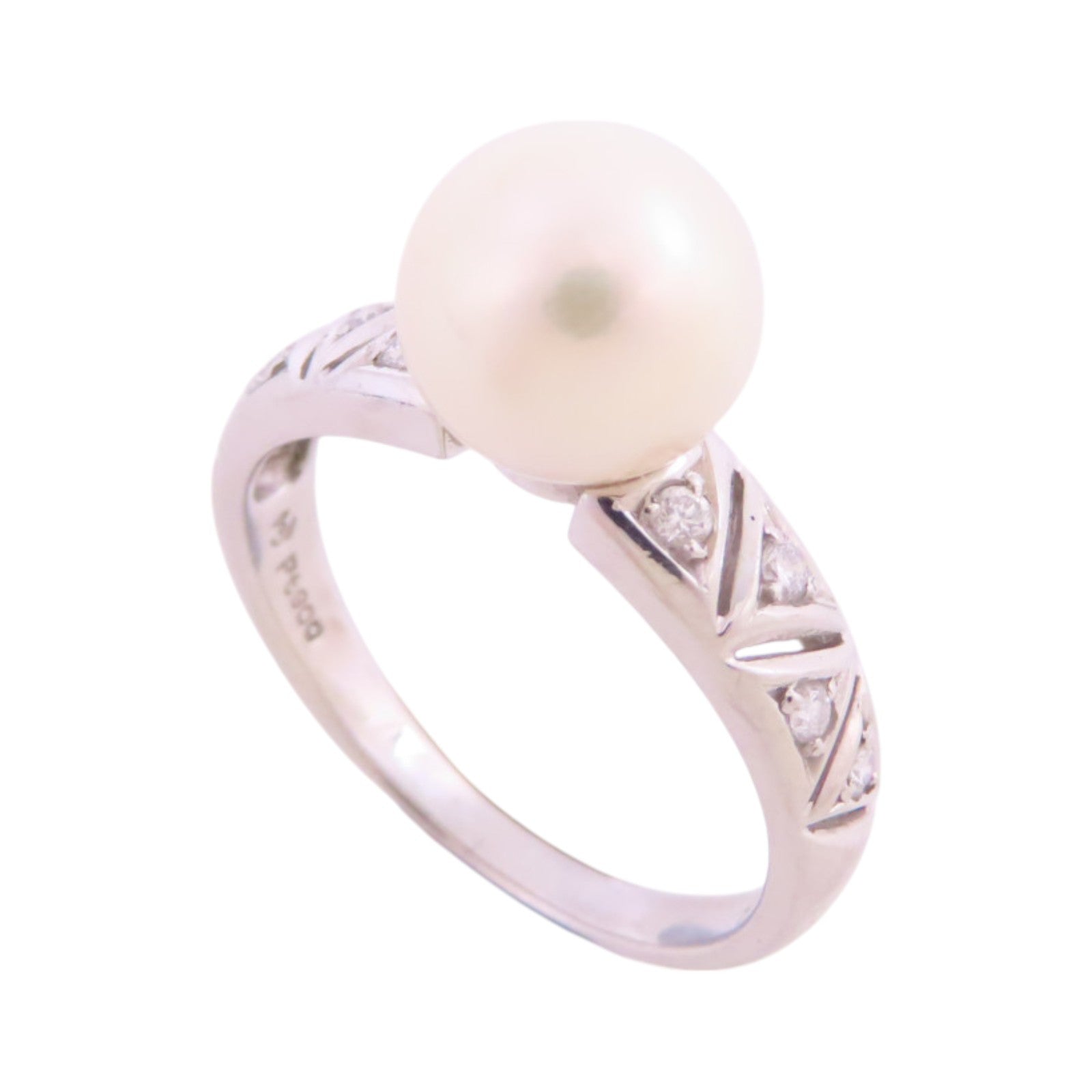 TASAKI PT900鉑金/珍珠/鑽石Pearl Diamond Ring戒指US#6