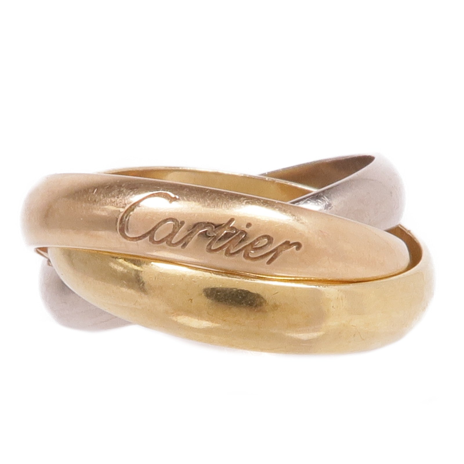 CARTIER 18K黃金/白金/玫瑰金Trinity Ring戒指Cartier#49/US#4.75
