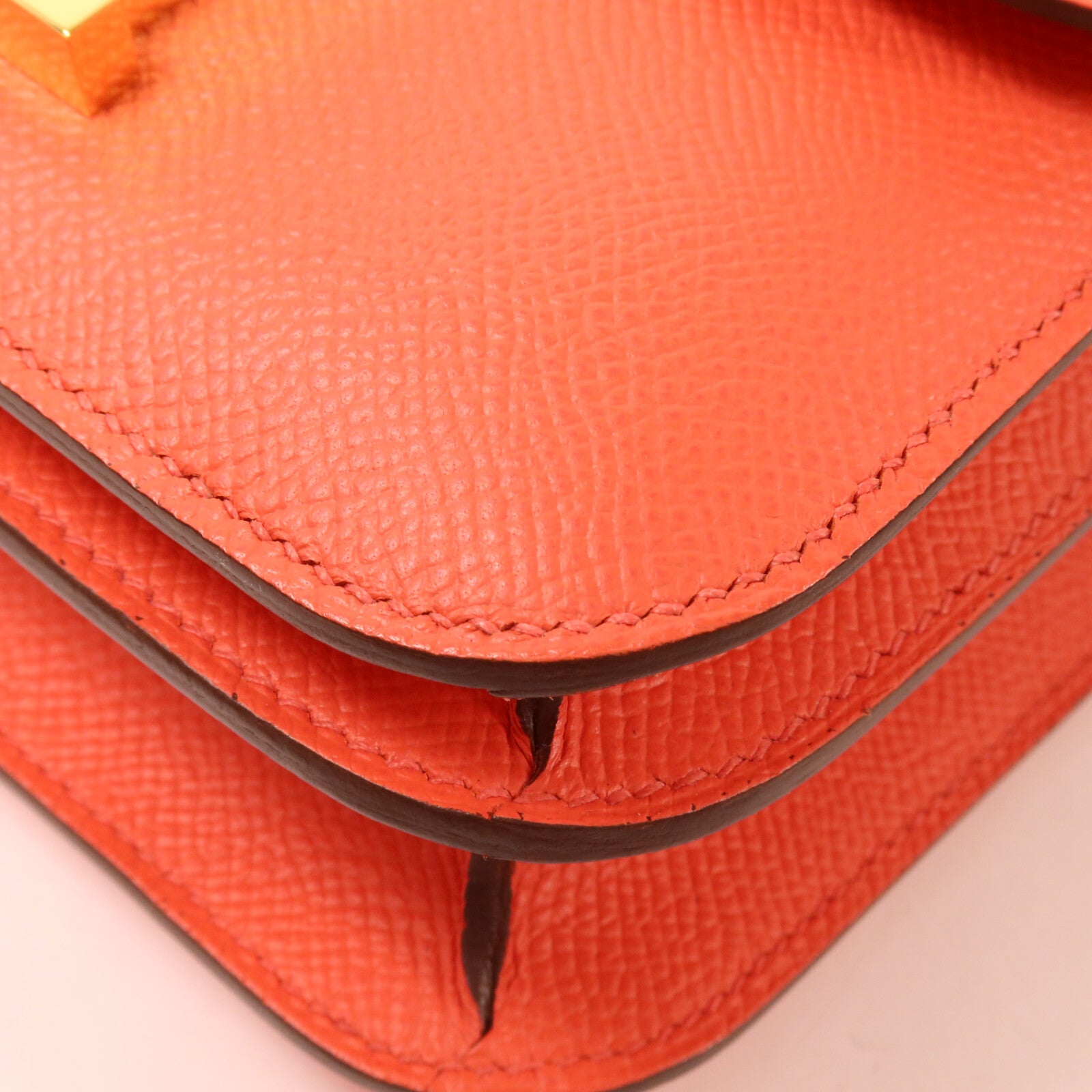 HERMES Epsom皮革Constance Mini肩背袋Rose Jaipur