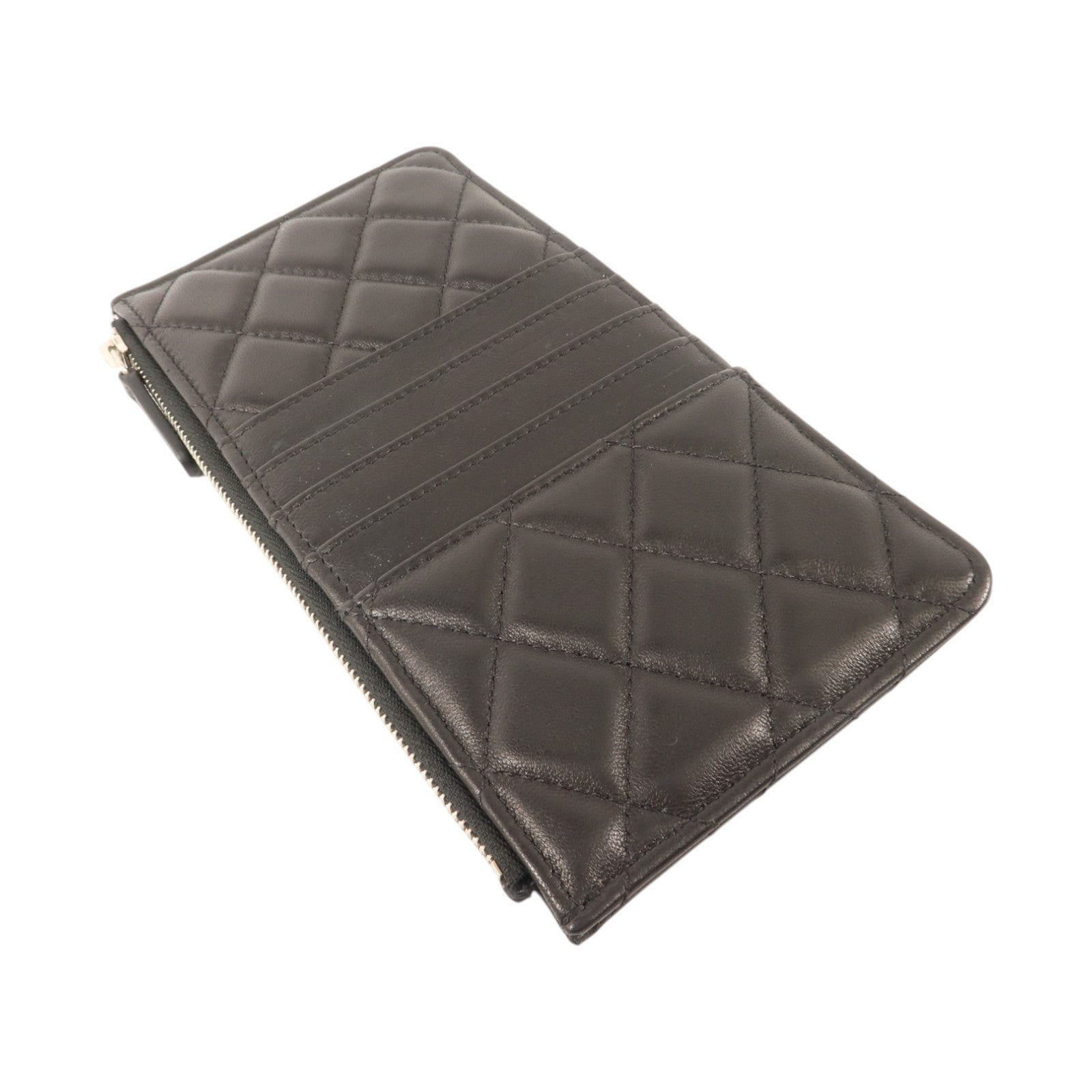 CHANEL 羊皮皮革Classic Long Zipped Wallet銀扣長錢包