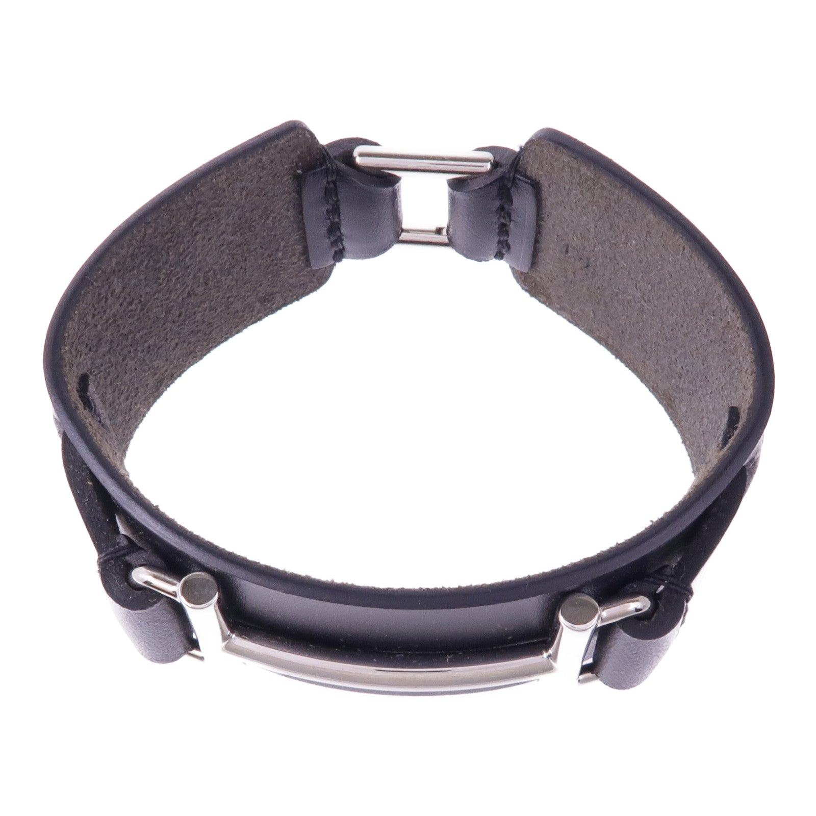 HERMES Swift皮革Cuir Bracelet銀扣手帶Noir