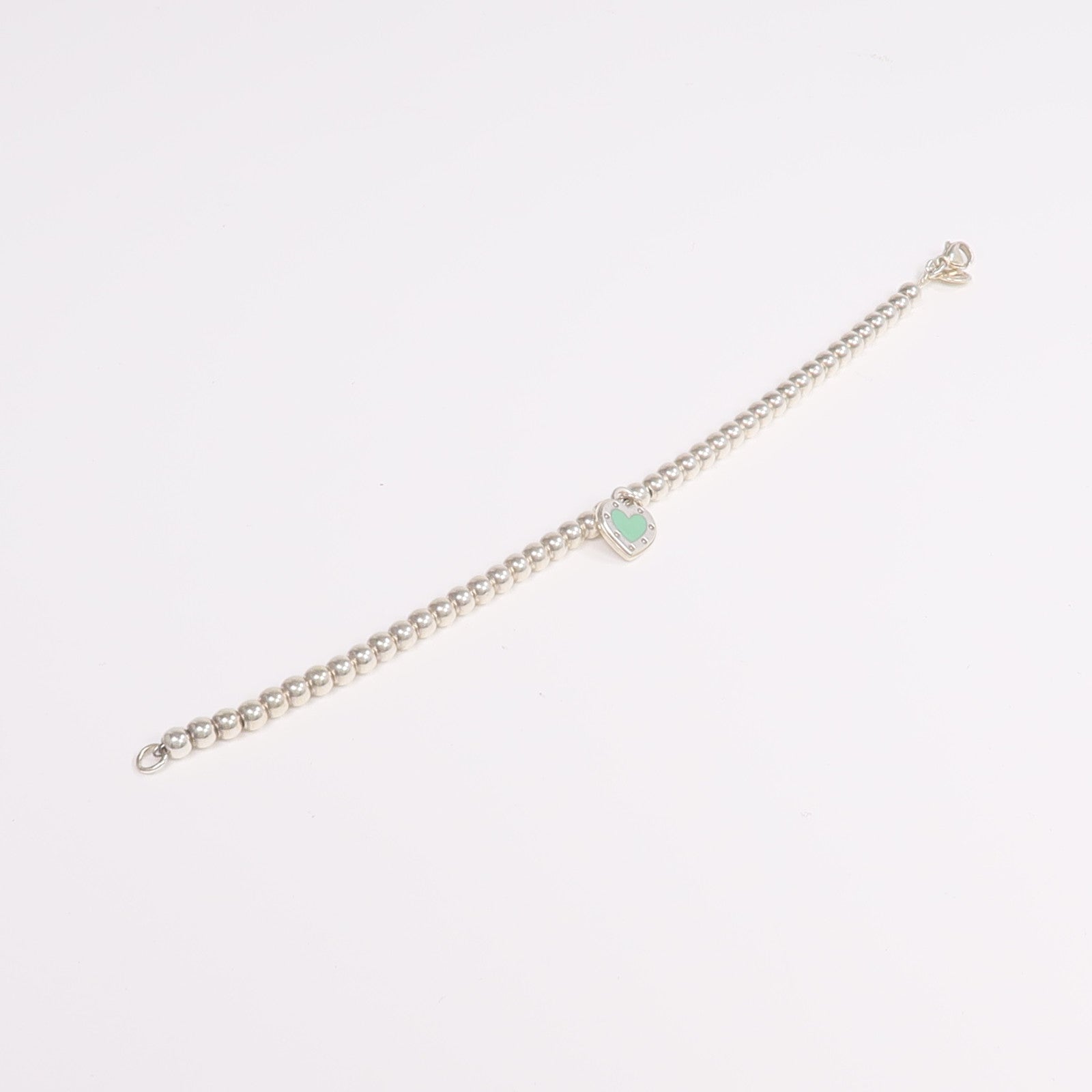 TIFFANY＆CO 925純銀Heart Tag Bead手鏈