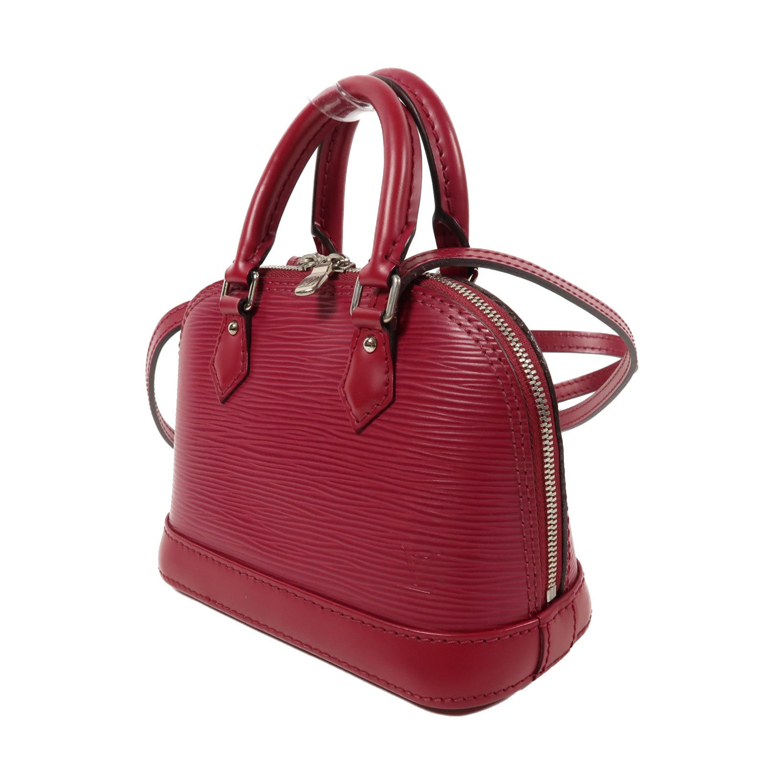 LOUIS VUITTON Epi Alma Nano銀扣手挽肩背兩用袋桃紅色