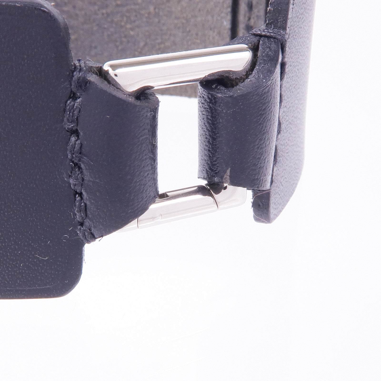 HERMES Swift皮革Cuir Bracelet銀扣手帶Noir