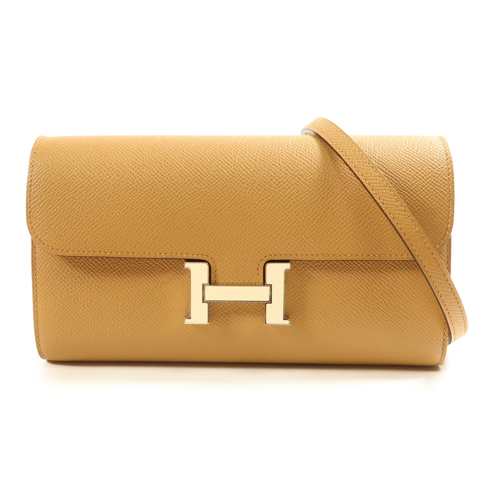 HERMES Epsom皮革Constance To Go銀扣肩背袋Chai