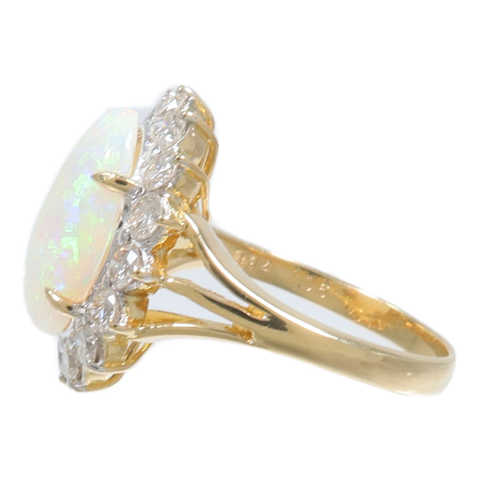 JEWELRY 18K黃金Opal Diamond Ring蛋白石/鑽石戒指