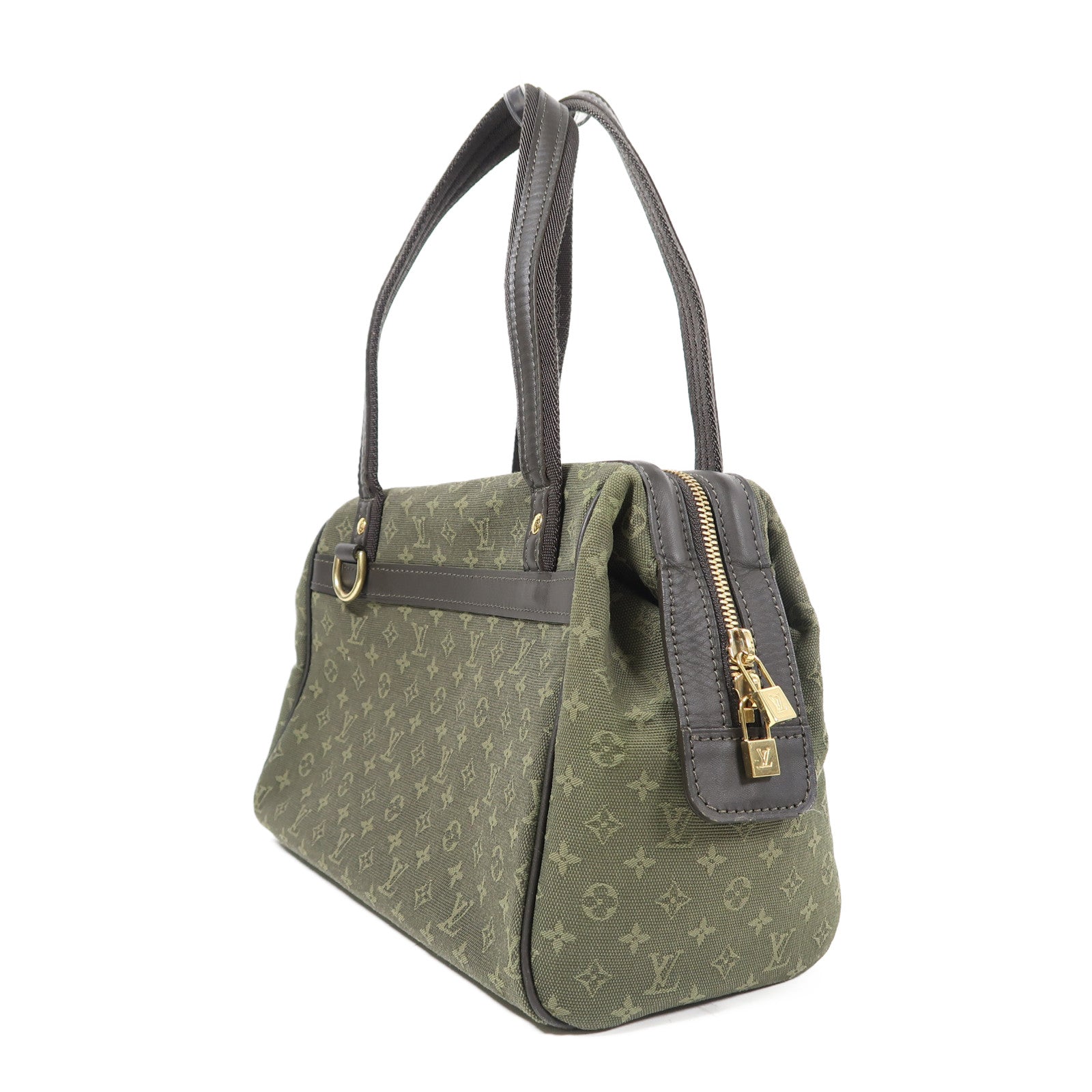 LOUIS VUITTON Monogram Mini Josephine PM金扣手挽袋綠色