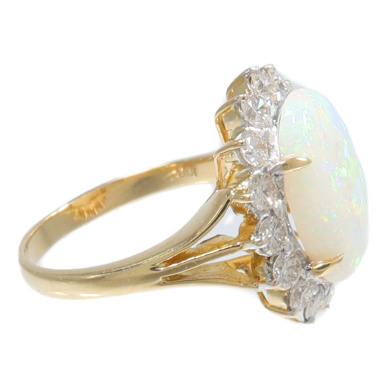 JEWELRY 18K黃金Opal Diamond Ring蛋白石/鑽石戒指