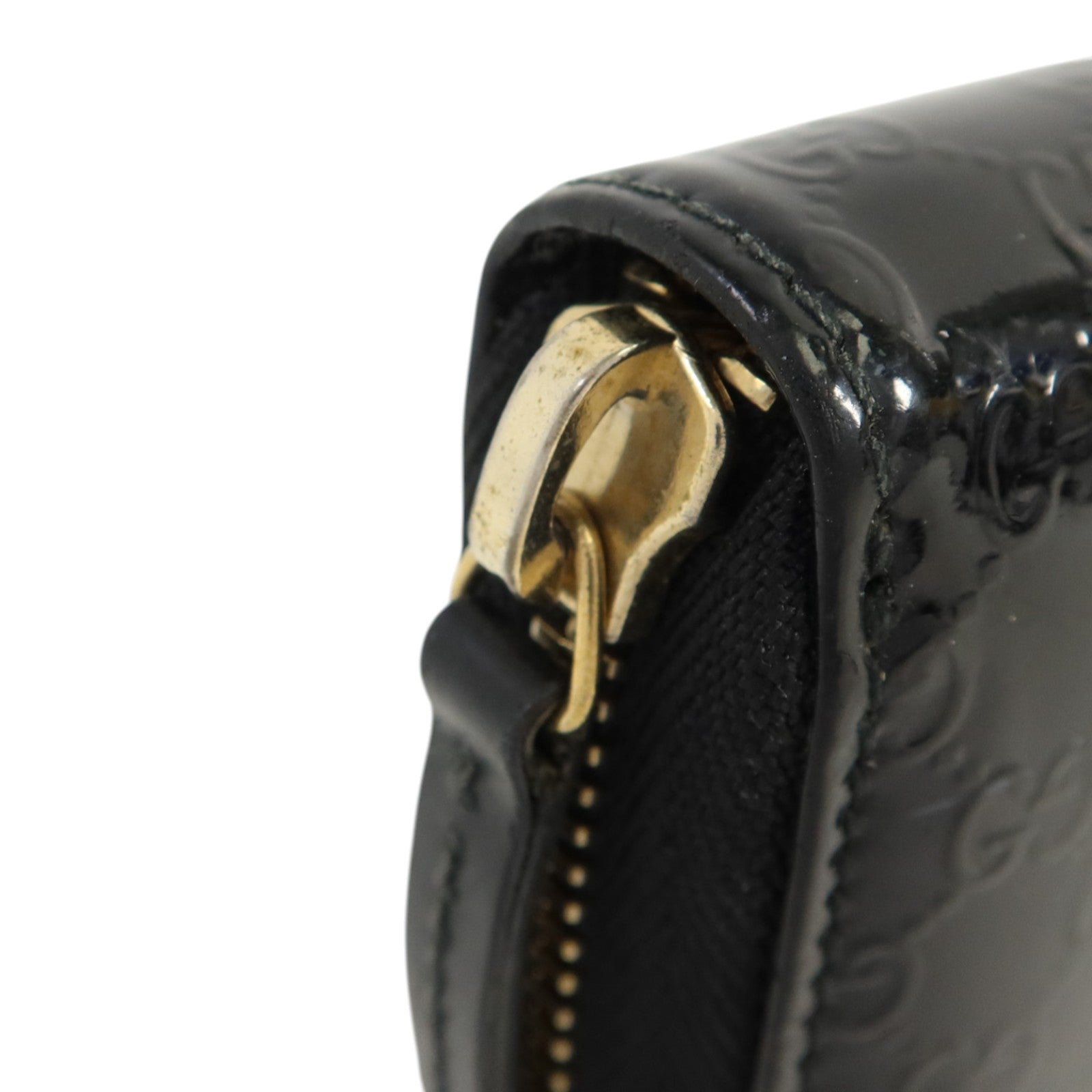 GUCCI 漆皮皮革Zipper Long Wallet金扣長錢包