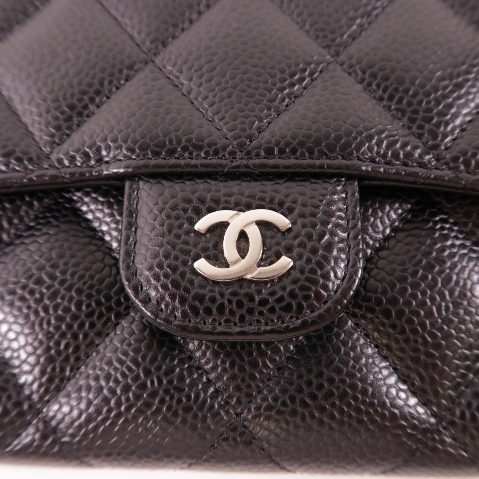 CHANEL 牛皮皮革Long Wallet銀扣長錢包