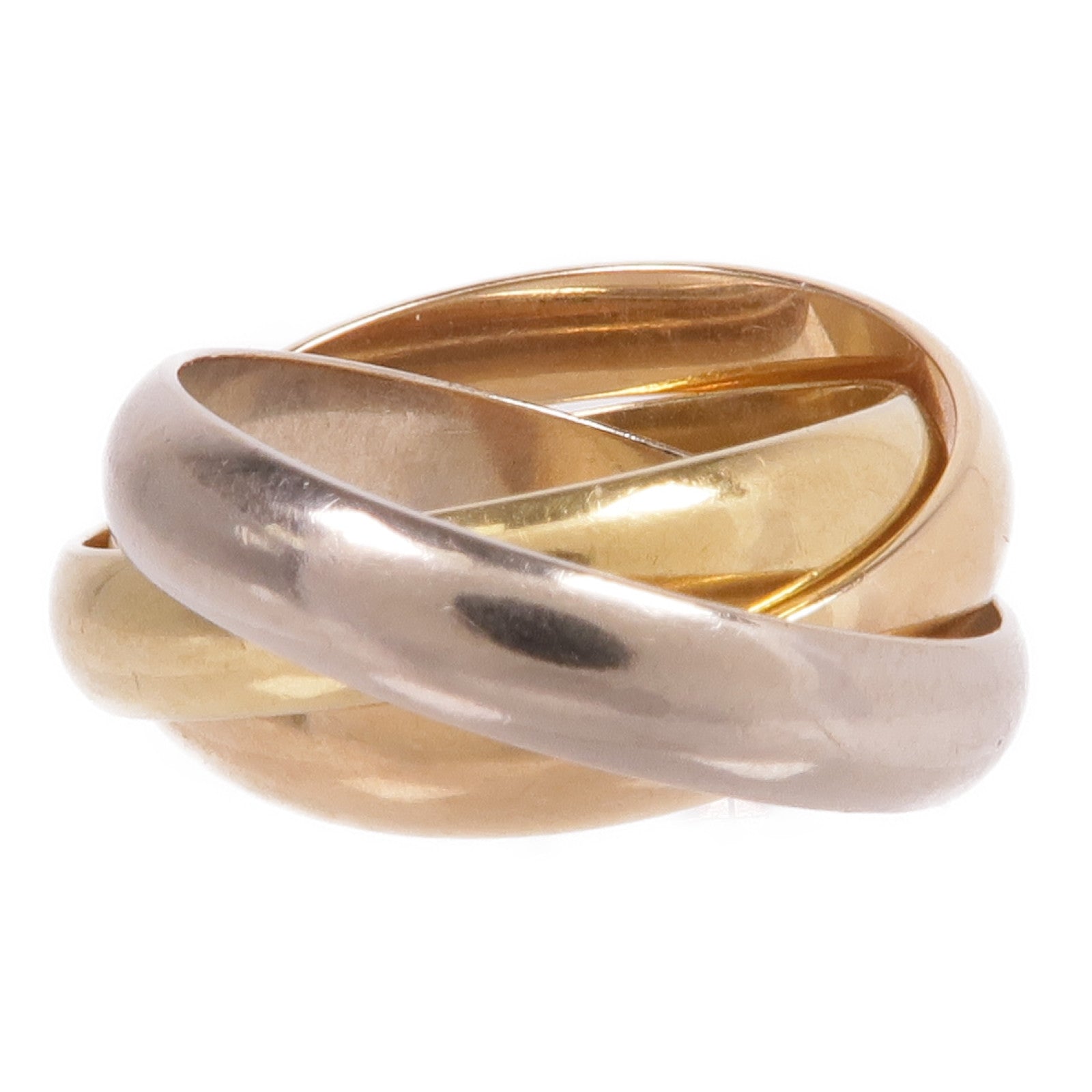 CARTIER 18K黃金/白金/玫瑰金Trinity Ring戒指Cartier#49/US#4.75