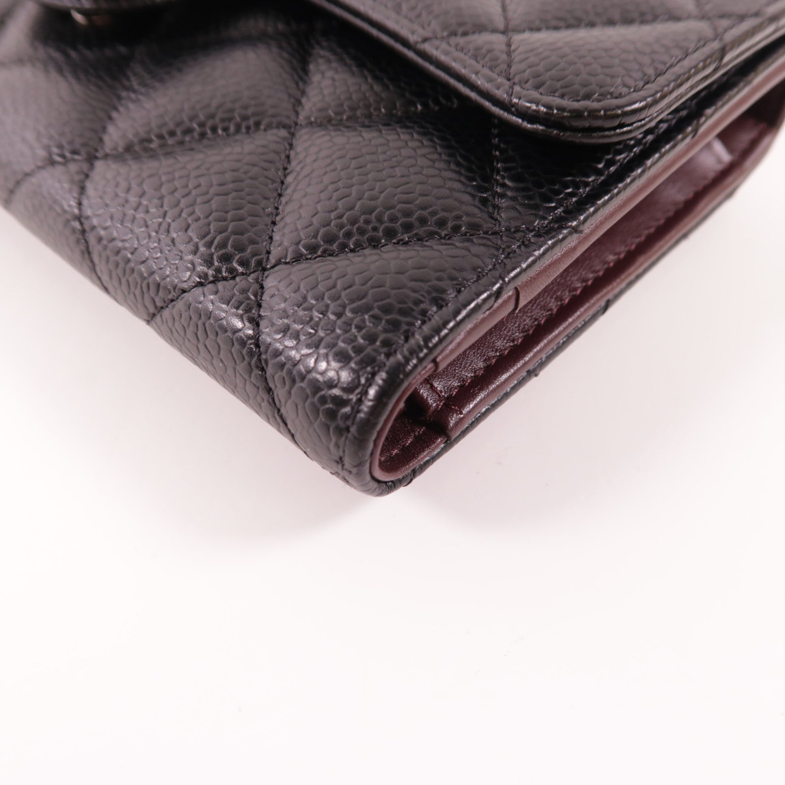 CHANEL 牛皮皮革Long Wallet銀扣長錢包