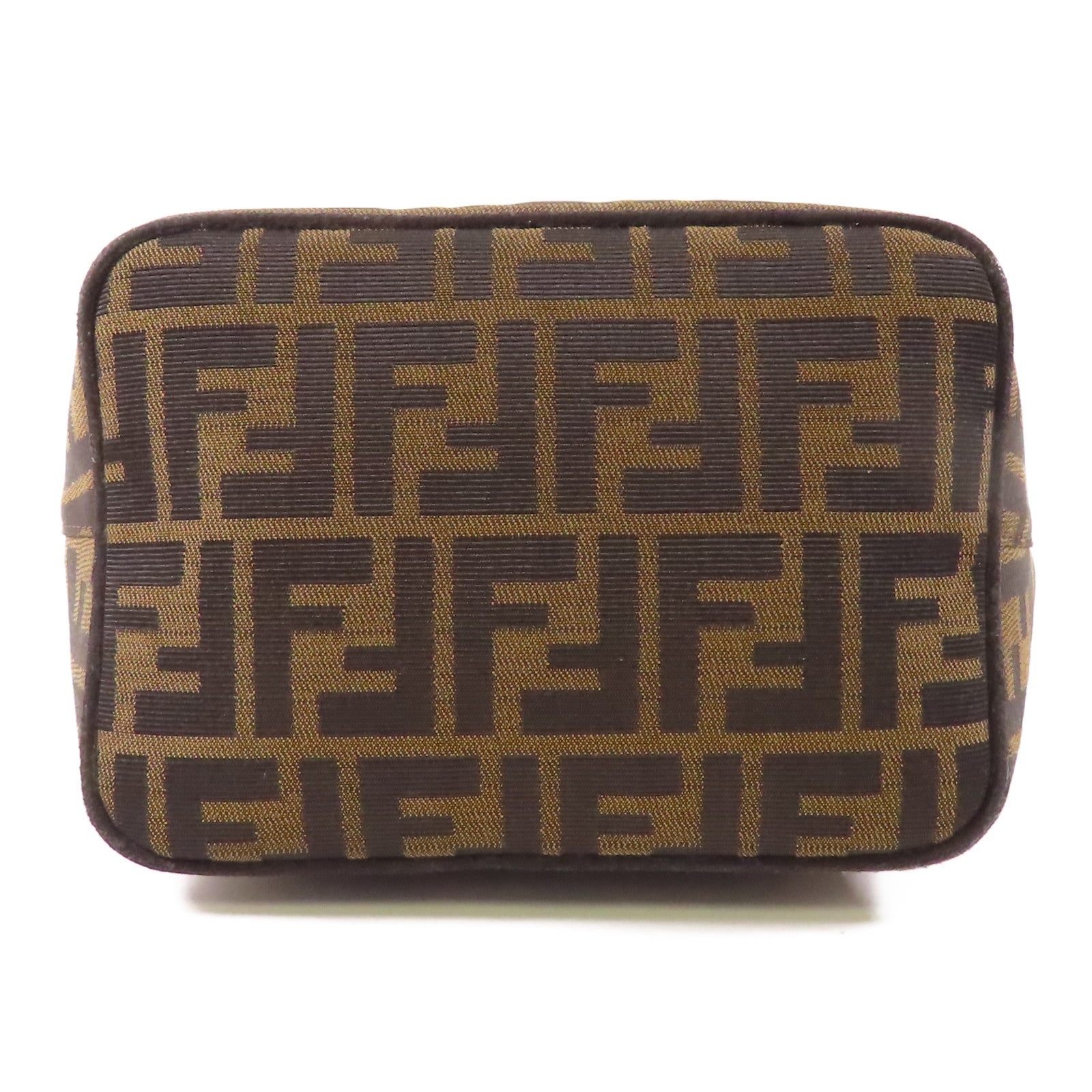 FENDI 帆布Zucca Shoulder Bag銀扣肩背袋