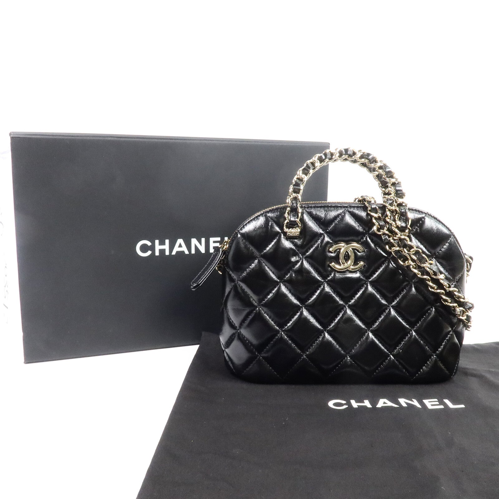 CHANEL 羊皮皮革2 Way Shoulder Bag鏈帶肩背袋