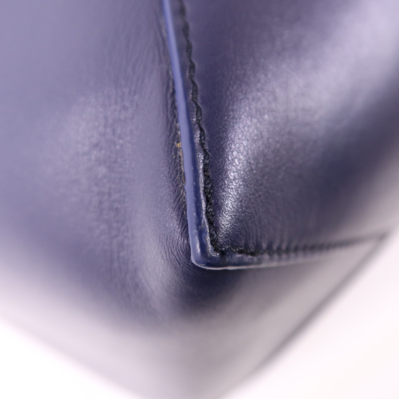 LOEWE XL Puzzle Fold Tote Shoulder Bag Calfskin Leather Navy