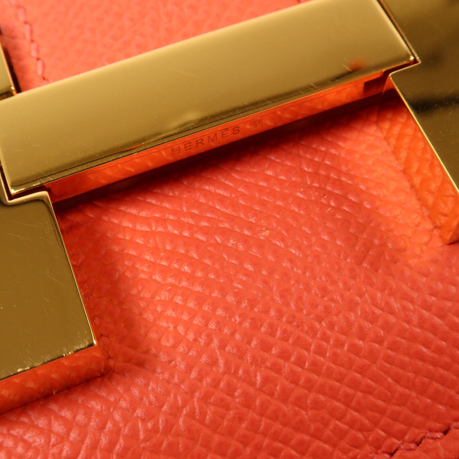HERMES Epsom皮革Constance Mini肩背袋Rose Jaipur