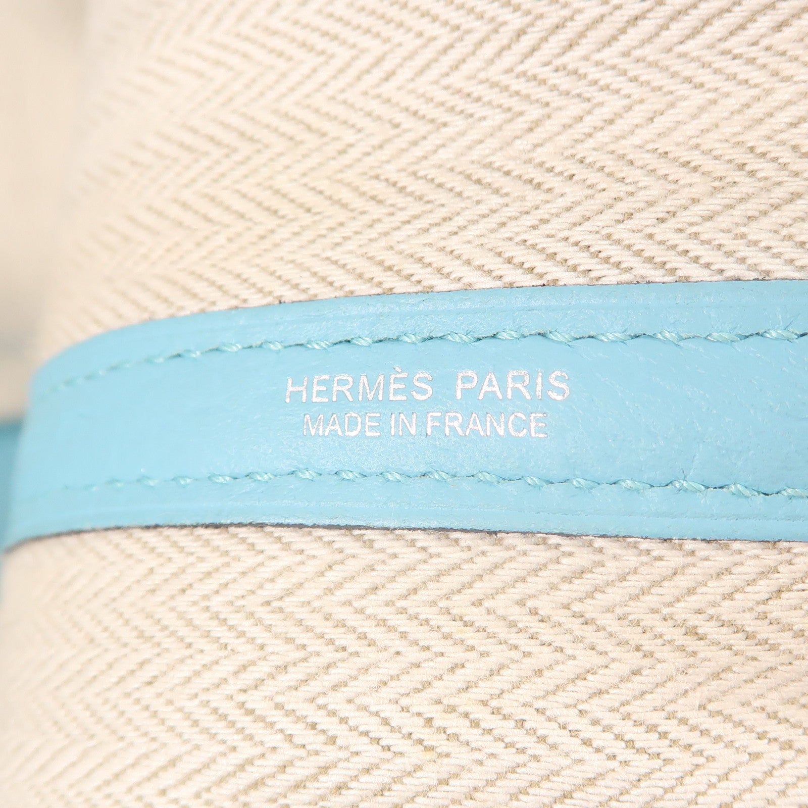 HERMES Negonda皮革 GardenParty PM 手挽袋Bleu Atoll