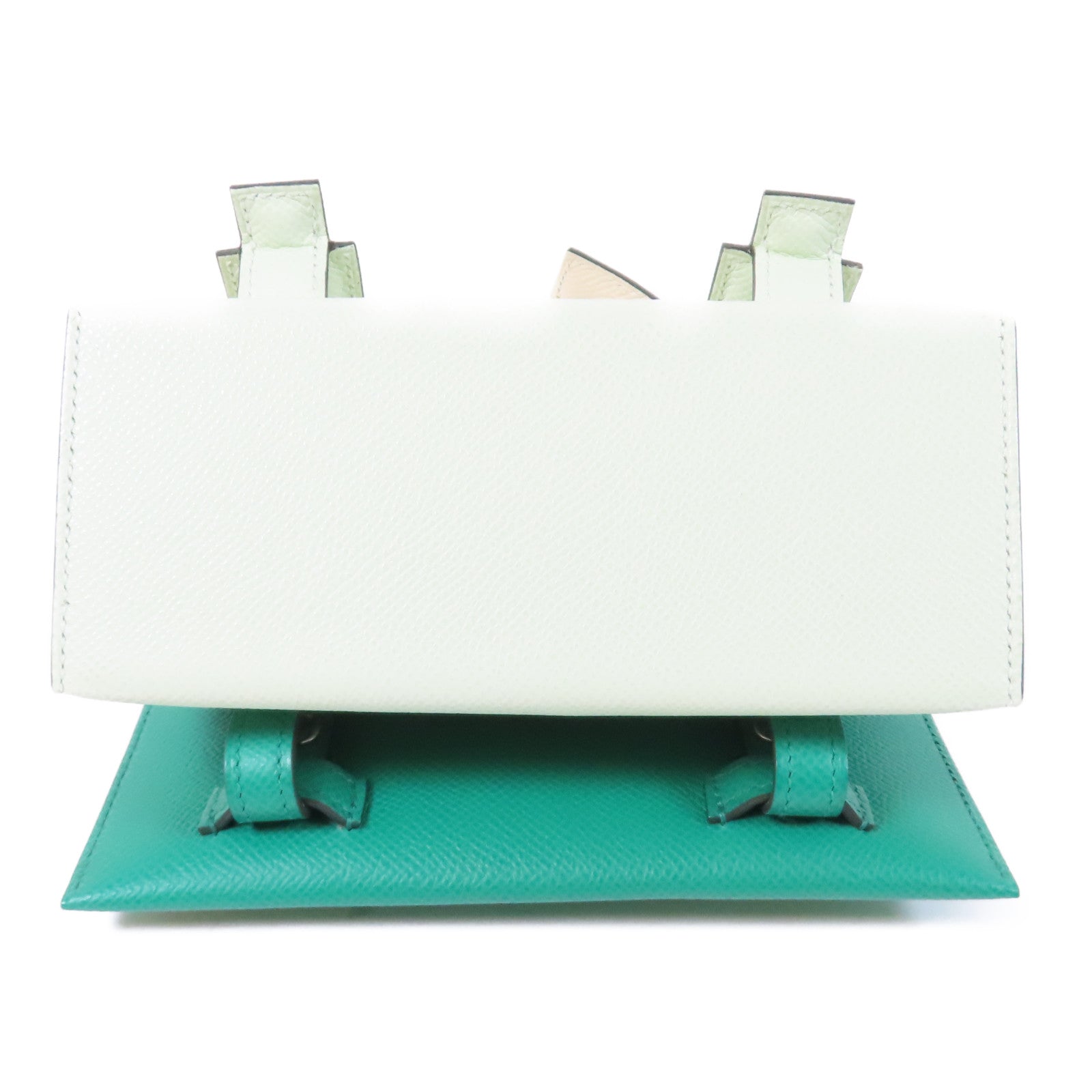 HERMES Epsom皮革Kelly Doll Picto銀扣肩背袋Vert Fizz綠色