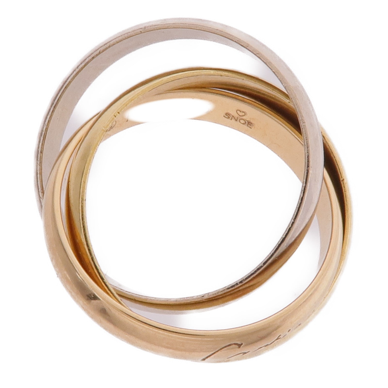 CARTIER 18K黃金/白金/玫瑰金Trinity Ring戒指Cartier#49/US#4.75