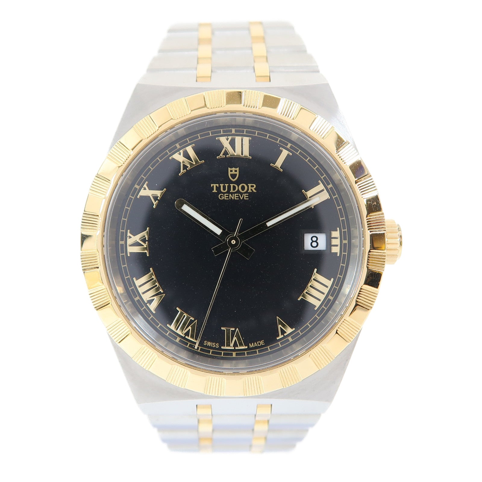 TUDOR Royal 38mm 18K黃金/不鏽鋼手錶自動機芯黑色