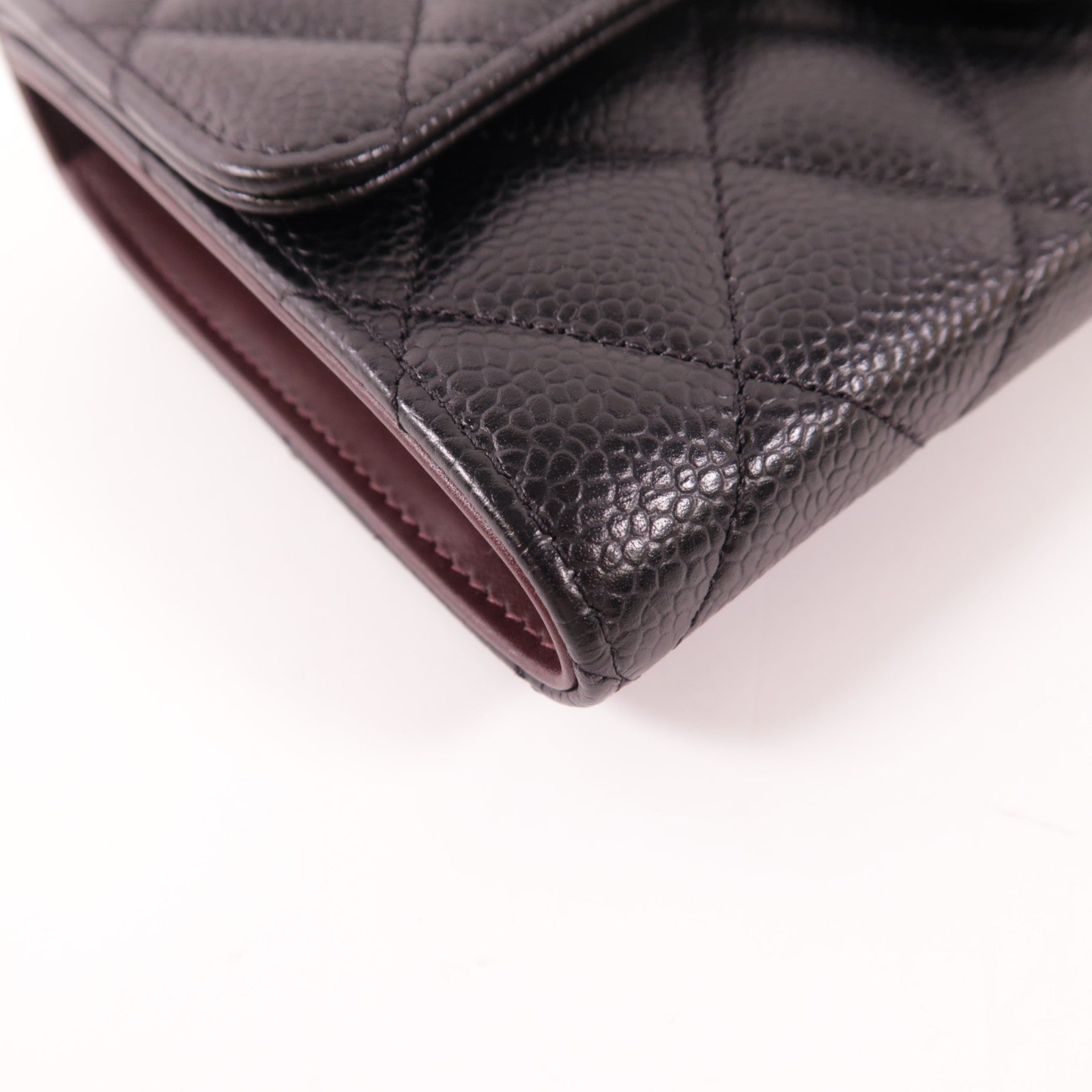 CHANEL 牛皮皮革Long Wallet銀扣長錢包