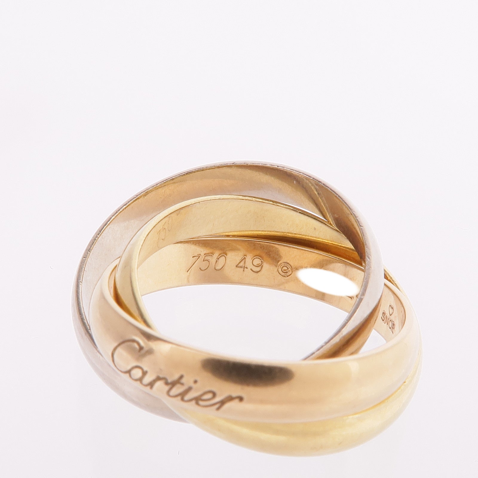 CARTIER 18K黃金/白金/玫瑰金Trinity Ring戒指Cartier#49/US#4.75