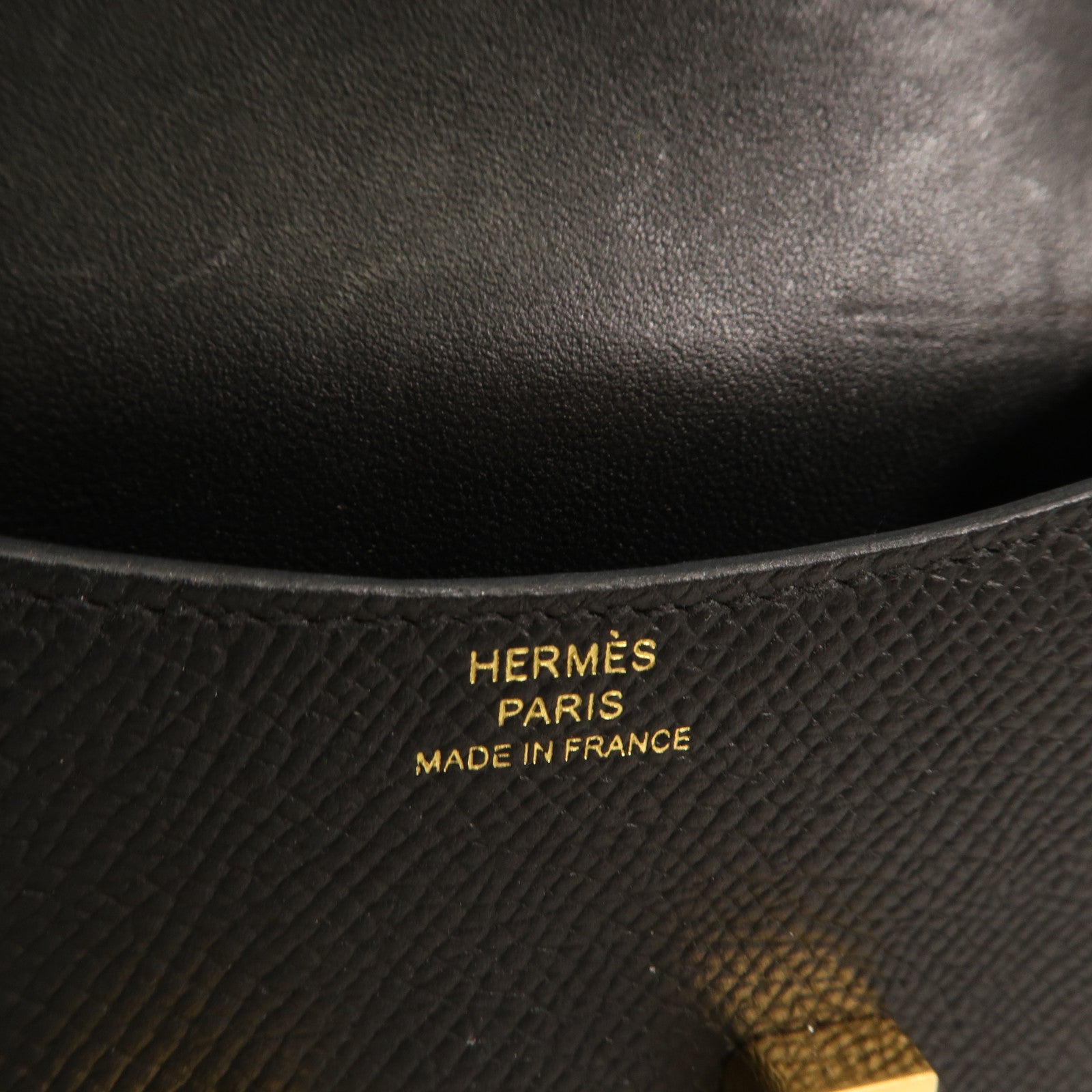 HERMES Epsom皮革Constance Slim金扣錢包Noir