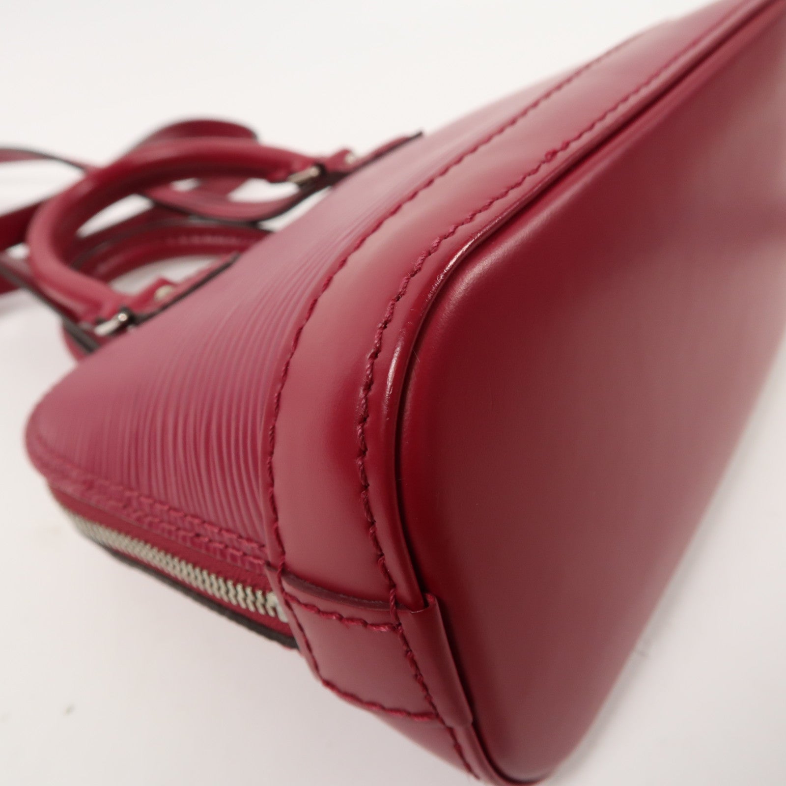 LOUIS VUITTON Epi Alma Nano銀扣手挽肩背兩用袋桃紅色