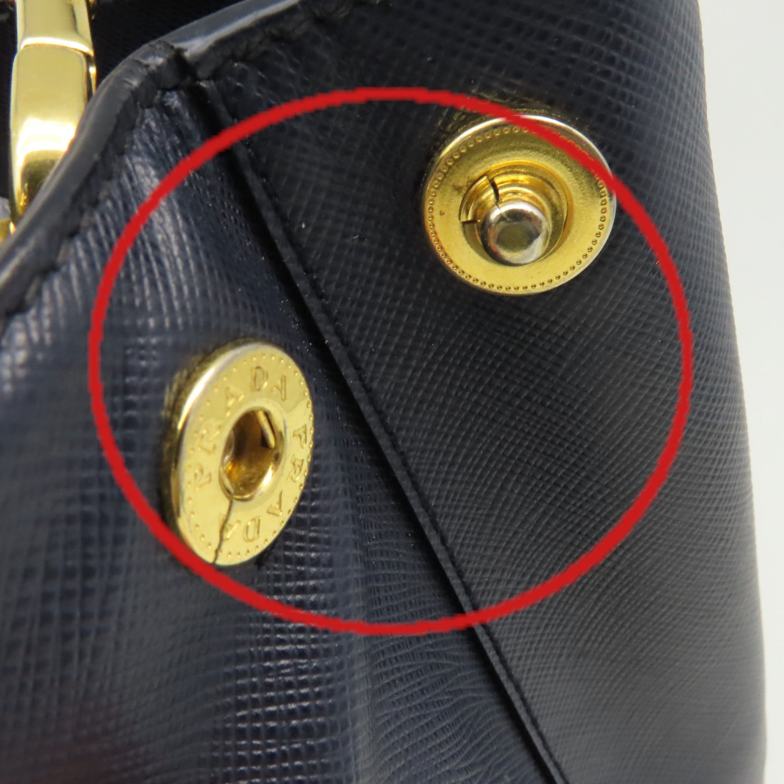 PRADA Saffiano皮革2Way Shoulder Bag金扣手挽肩背兩用袋藍色