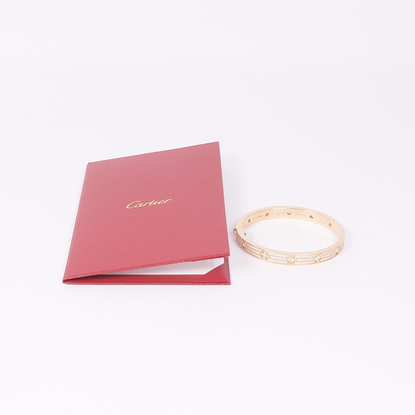 CARTIER 18K玫瑰金Love Bracelet鑽石手鐲Cartier#16
