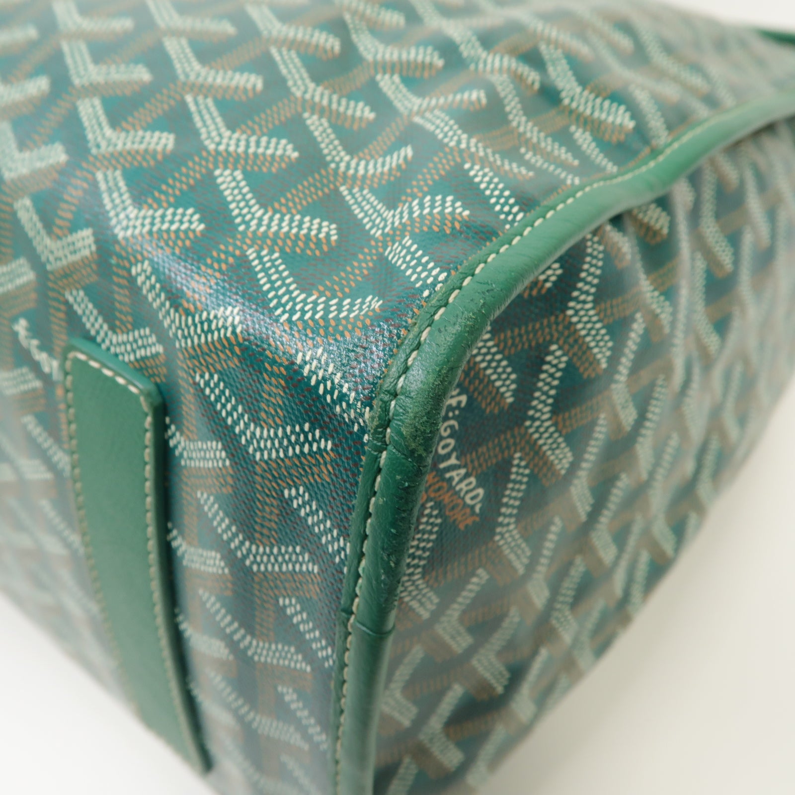 GOYARD 塗層帆布Saint Leger Rucksack銀扣背包綠色