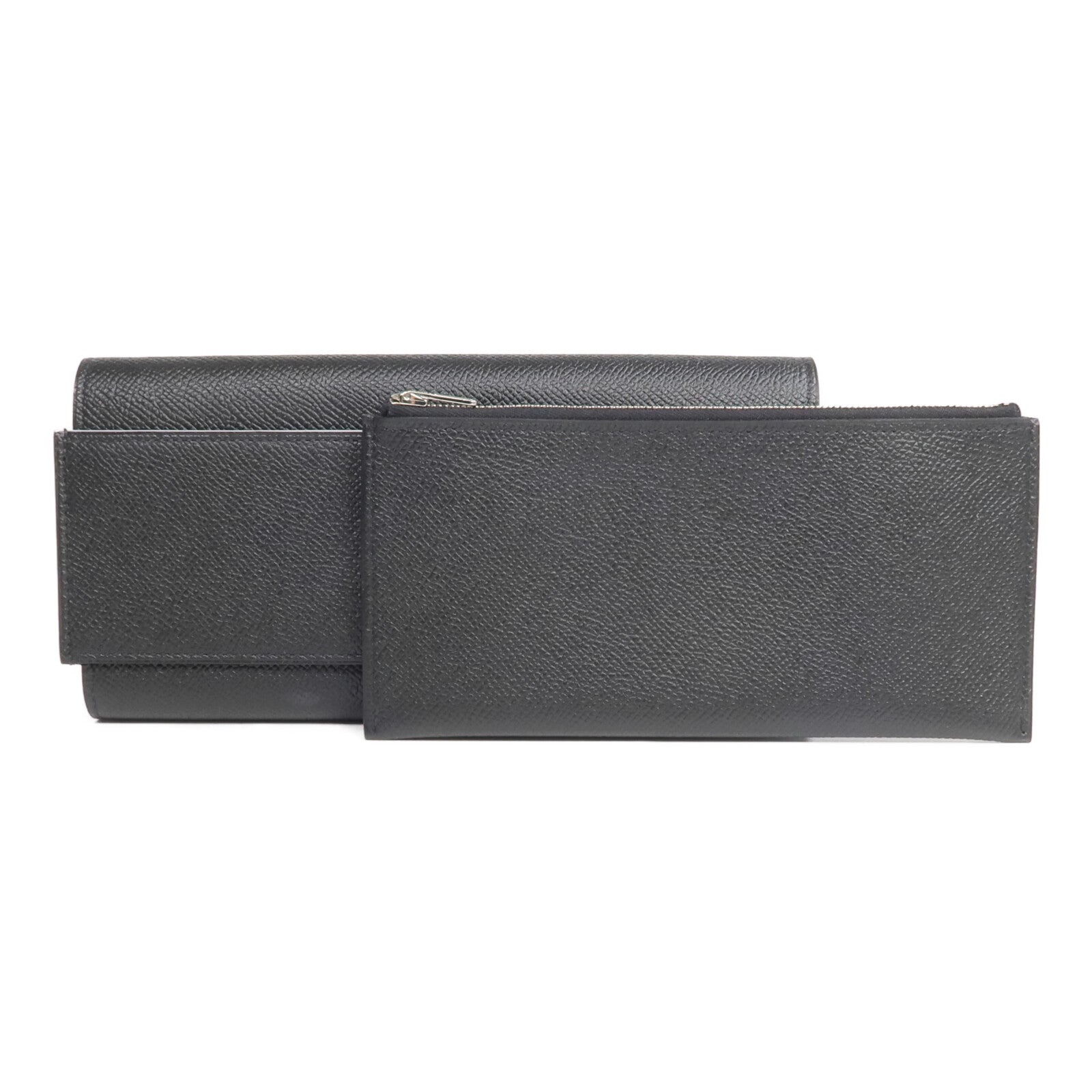 HERMES Epsom皮革Passant Long Wallet長錢包Noir