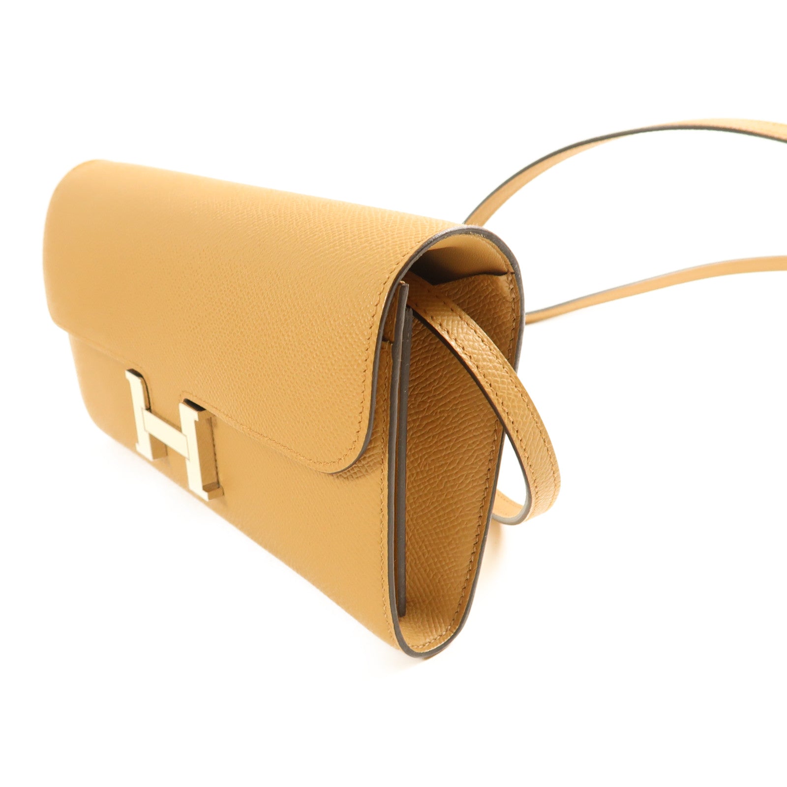 HERMES Epsom皮革Constance To Go銀扣肩背袋Chai