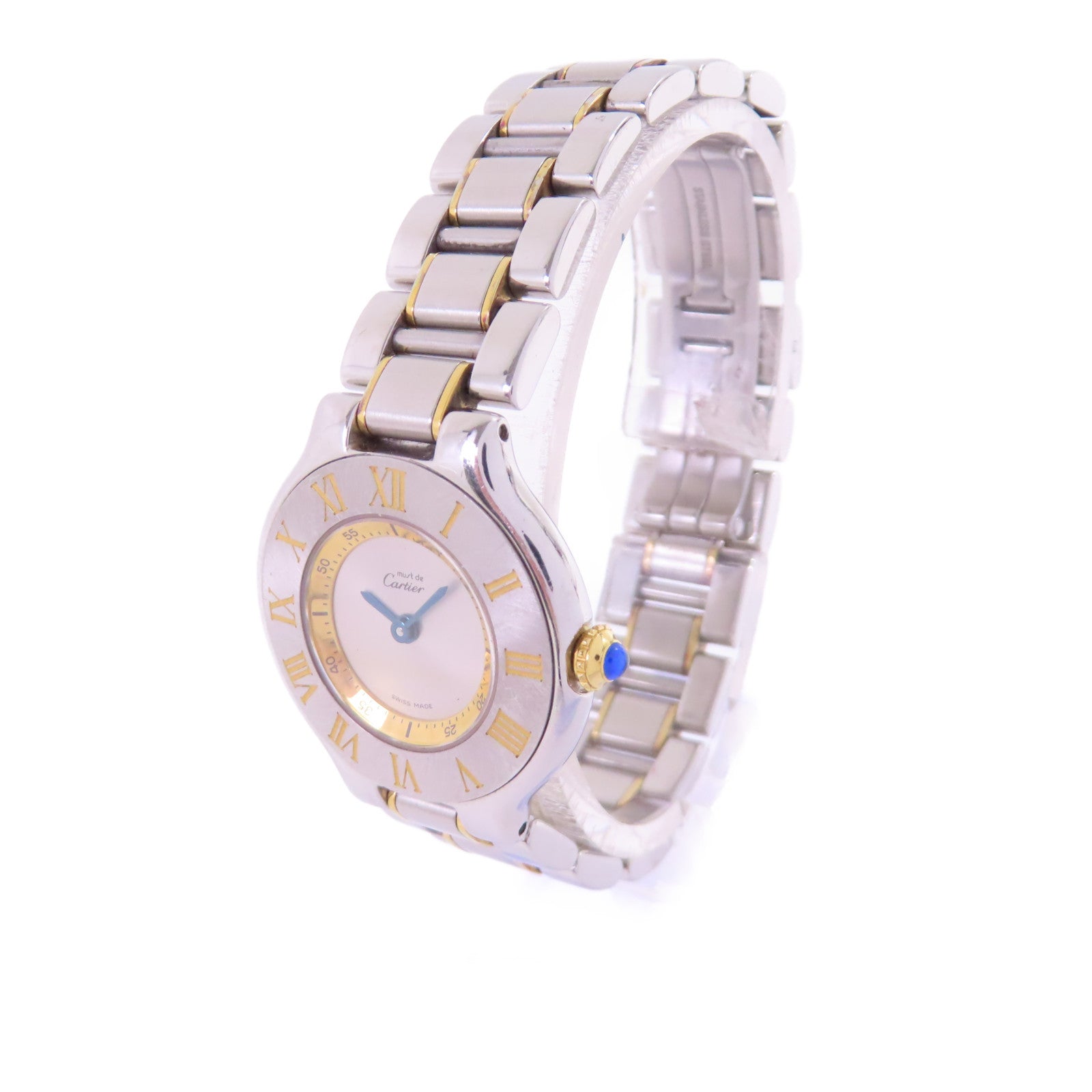CARTIER 21 Must de Cartier W10073R6 Quartz Watch 18K YG Stainless Steel