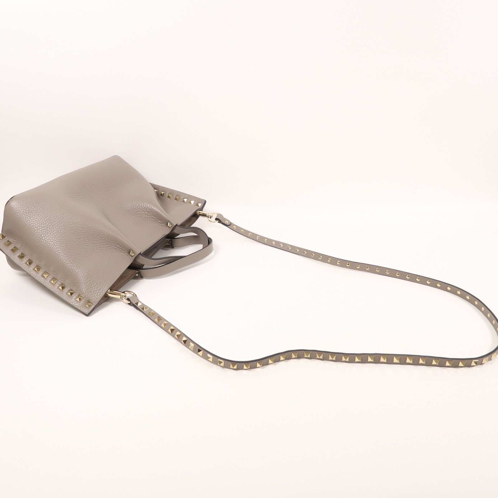 Valentino 【激減優惠】牛皮皮革Rockstud金扣手挽肩背兩用袋