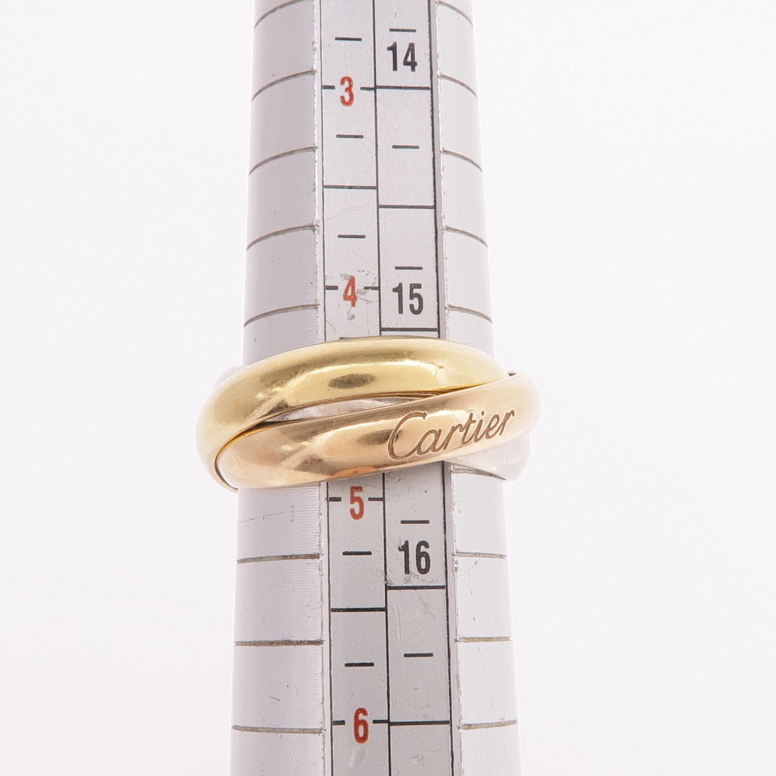 CARTIER 18K黃金/白金/玫瑰金Trinity Ring戒指Cartier#49/US#4.75