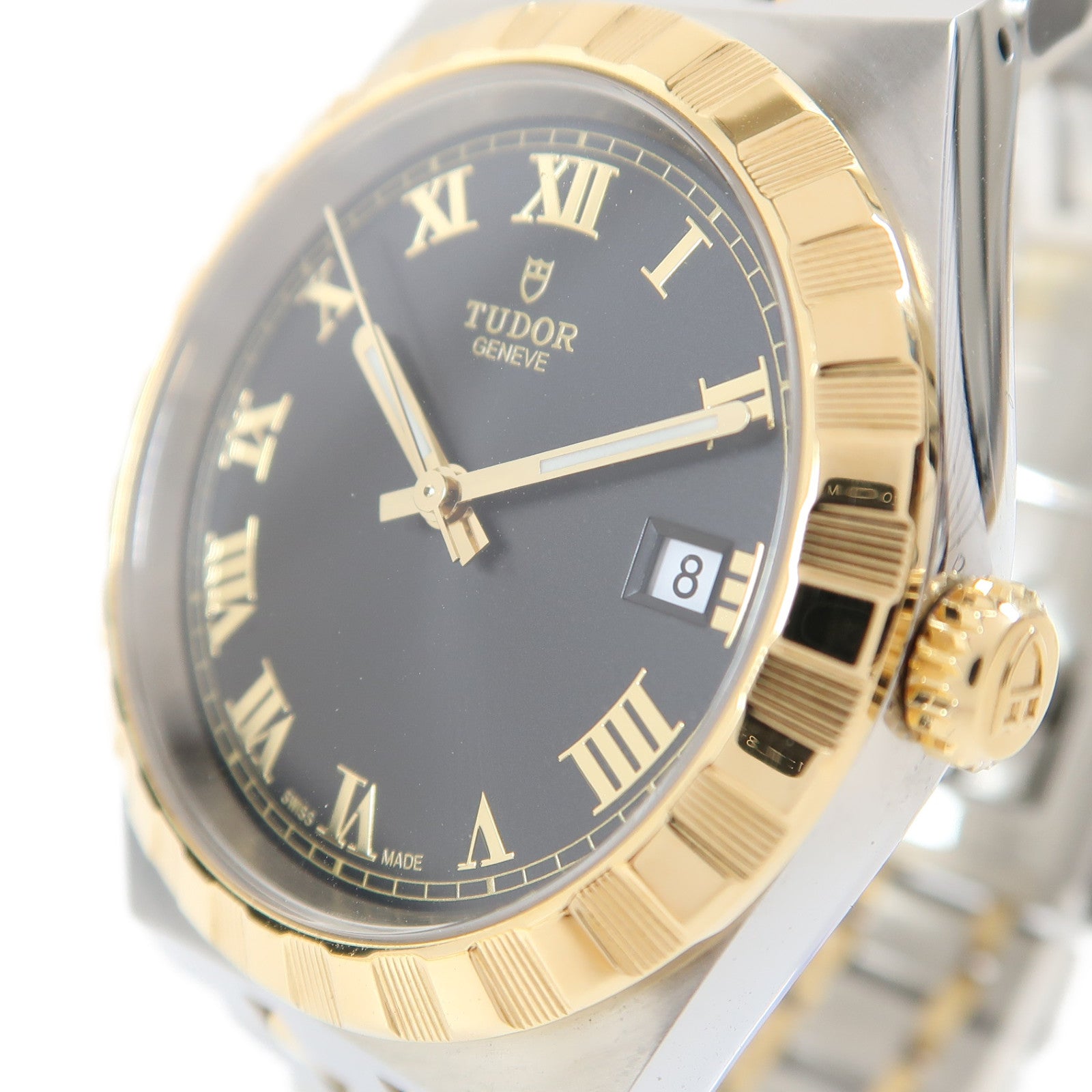 TUDOR Royal 38mm 18K黃金/不鏽鋼手錶自動機芯黑色
