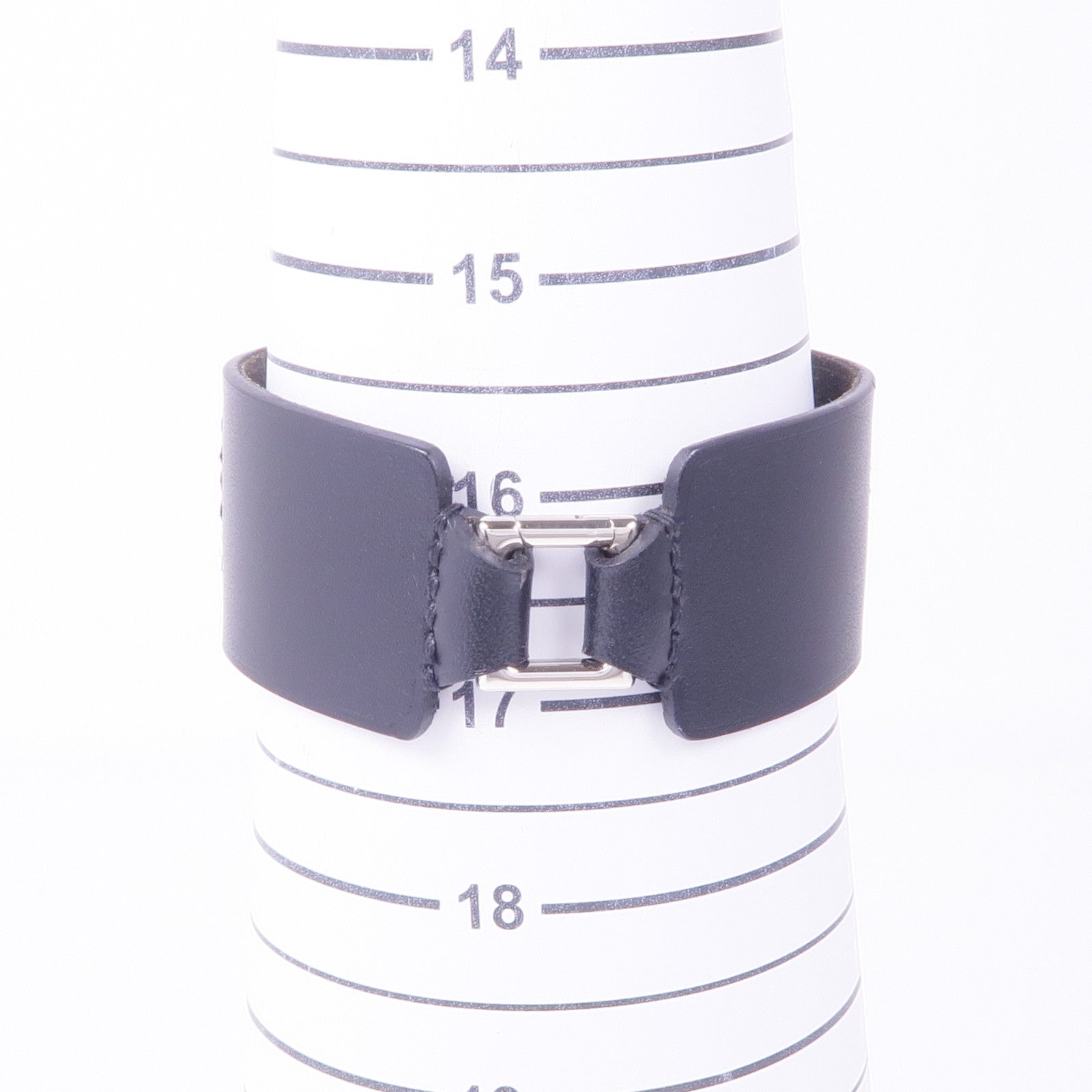 HERMES Swift皮革Cuir Bracelet銀扣手帶Noir