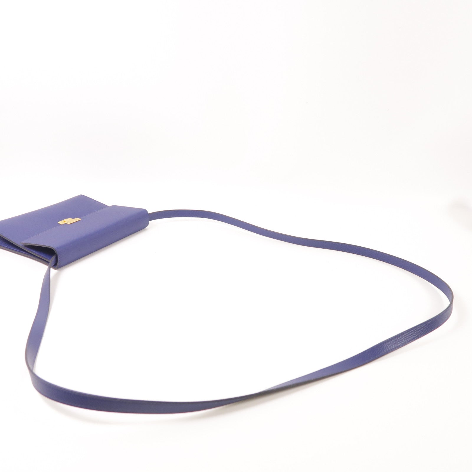 HERMES Epsom皮革Clic 16金扣肩背袋73 Bleu Saphir