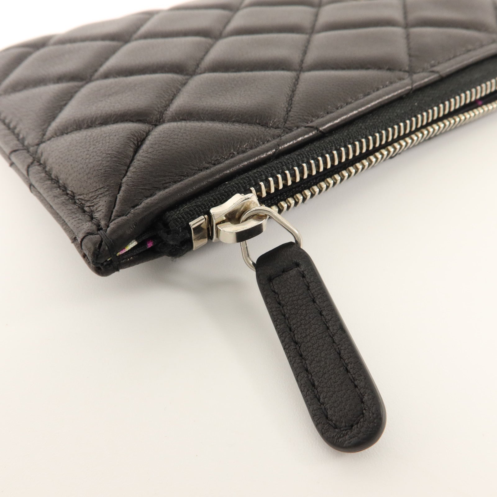 CHANEL 羊皮皮革Classic Long Zipped Wallet銀扣長錢包