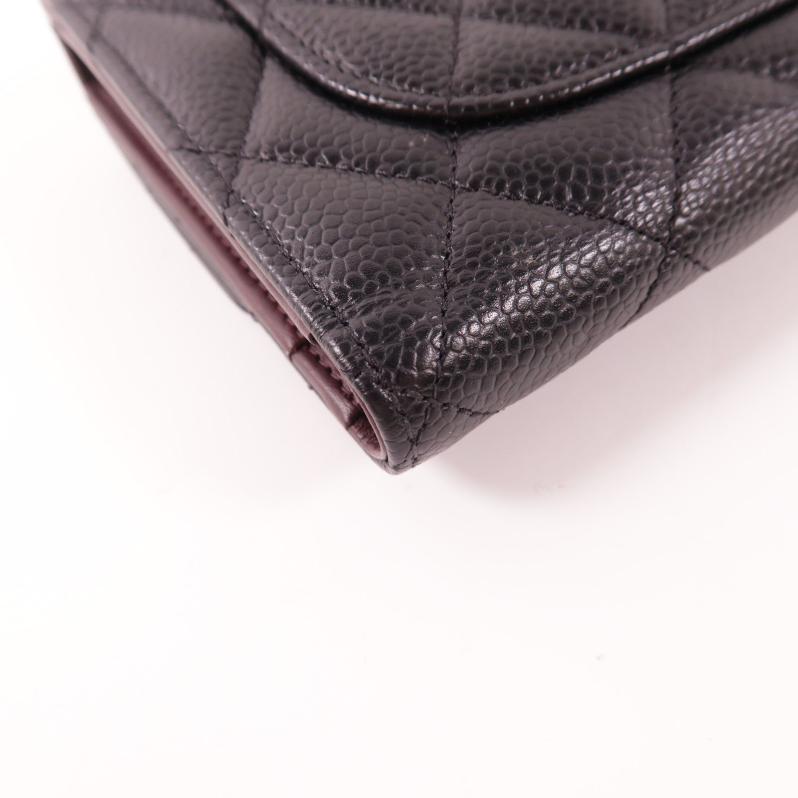 CHANEL 牛皮皮革Long Wallet銀扣長錢包