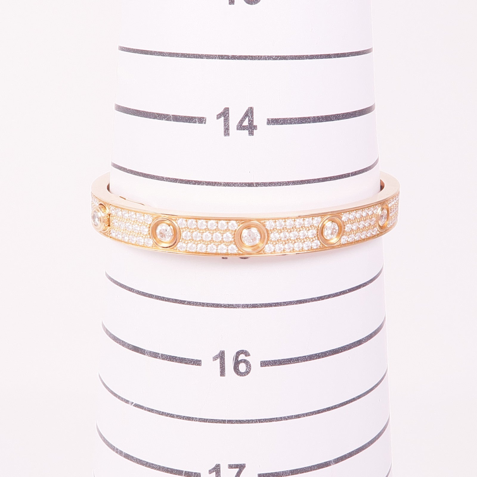 CARTIER 18K玫瑰金Love Bracelet鑽石手鐲Cartier#16