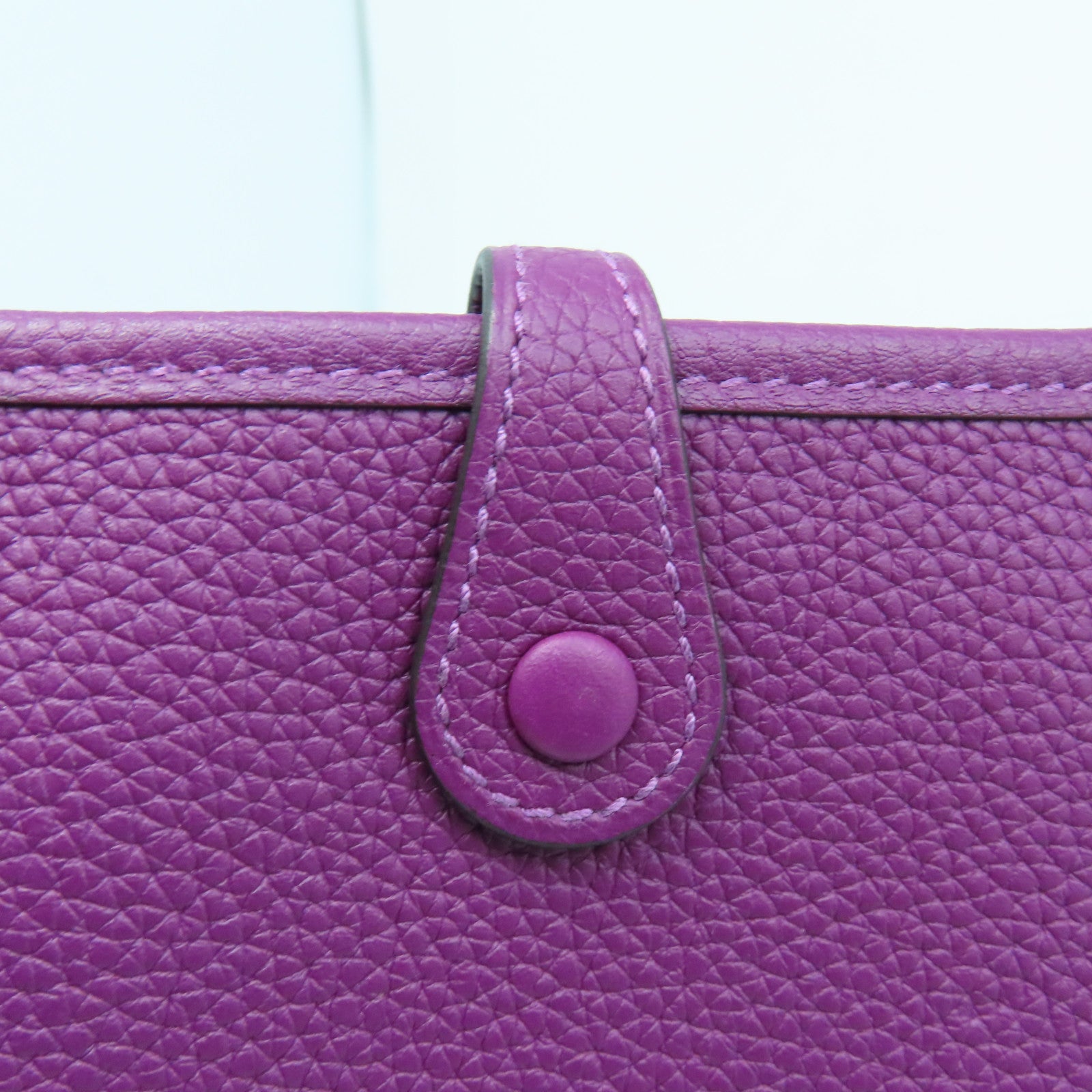 HERMES Clemence皮革Evelyne TPM金扣肩背袋Anemone海葵紫色